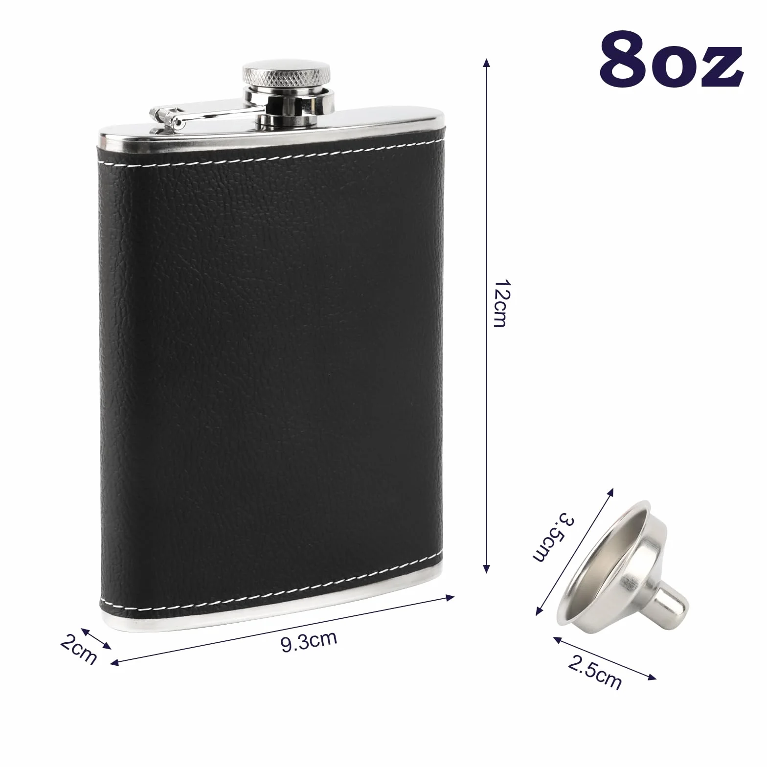 Resouwe 8 oz Hip Flask de Acero Inoxidable con 2 Frascos y 2 Embudos para Bar Camping Picnic