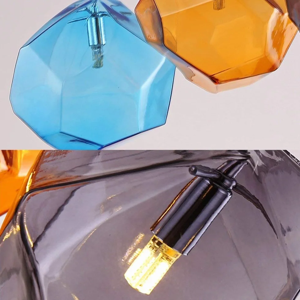 Lámpara de Techo, Lámpara de Techo LED de Vidrio Creativa for Dormitorio, Oficina, cafetería, Restaurante, galería de Arte, Halloween, Navidad(Gray)