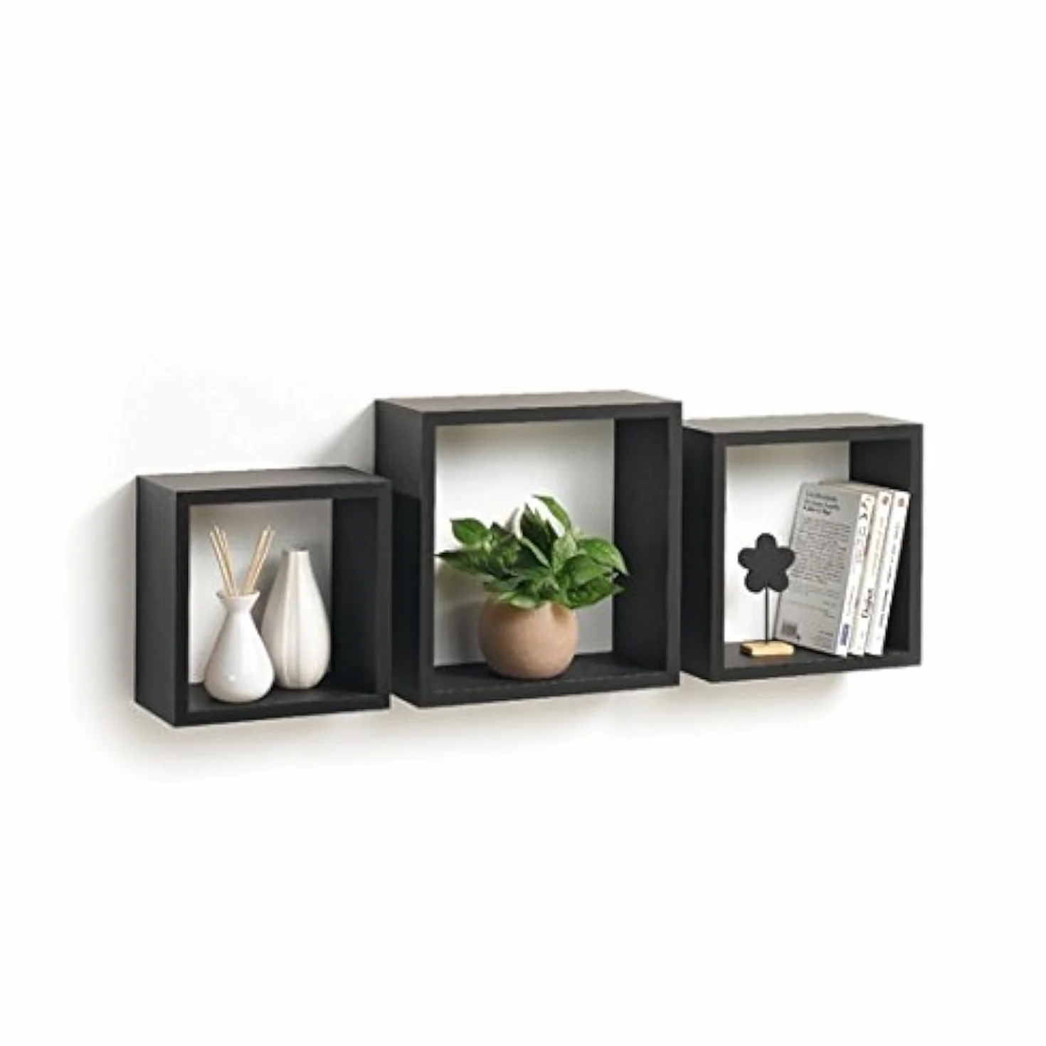 Estante Cubo MDF 11,8 x 30 x 30 cm Negro 3 Tamaños 23 cm 26,5 cm 30 cm