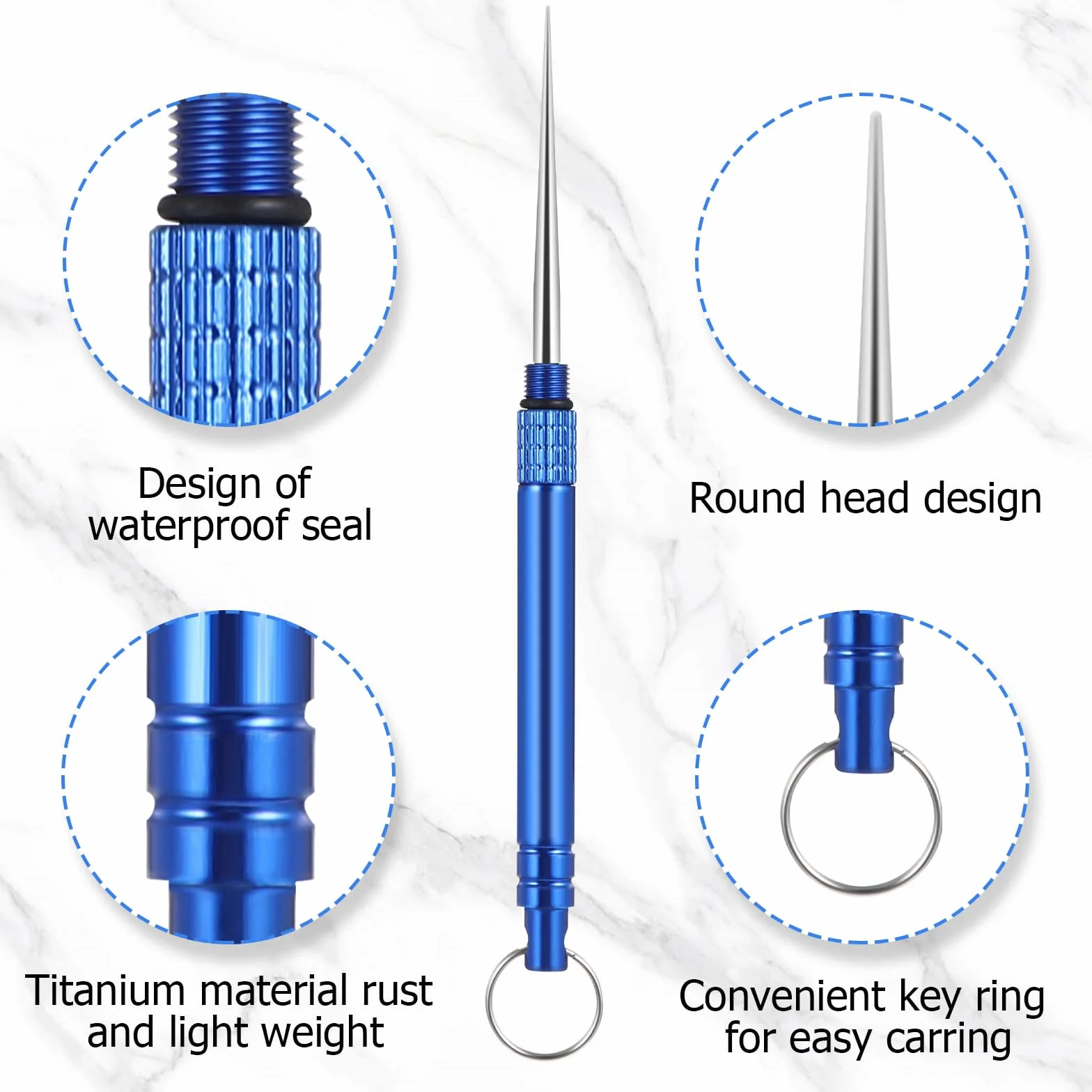 Palillos De Dientes Metal Reutilizables 5 Piezas Portátil Protector para Picnics Acampadas