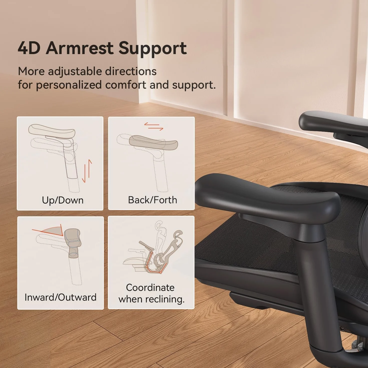 Garvee Silla de Oficina Ergonómica Grandeza y Robusta - Respaldo Alto de Malla Transpirable - Soporte Lumbar Dinámico - Reposabrazos 3D Ajustables - Asiento Giratorio con Reposapiés