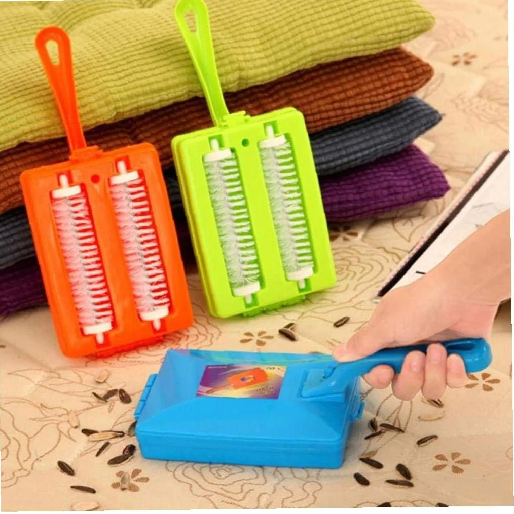 Lankater De Mano de Empuje de vacío de Limpieza del Cepillo de Mango Largo Tabla Sweeper Limpiador de Rodillos Herramienta colector de Polvo Accesorios para el hogar (Color al Azar)