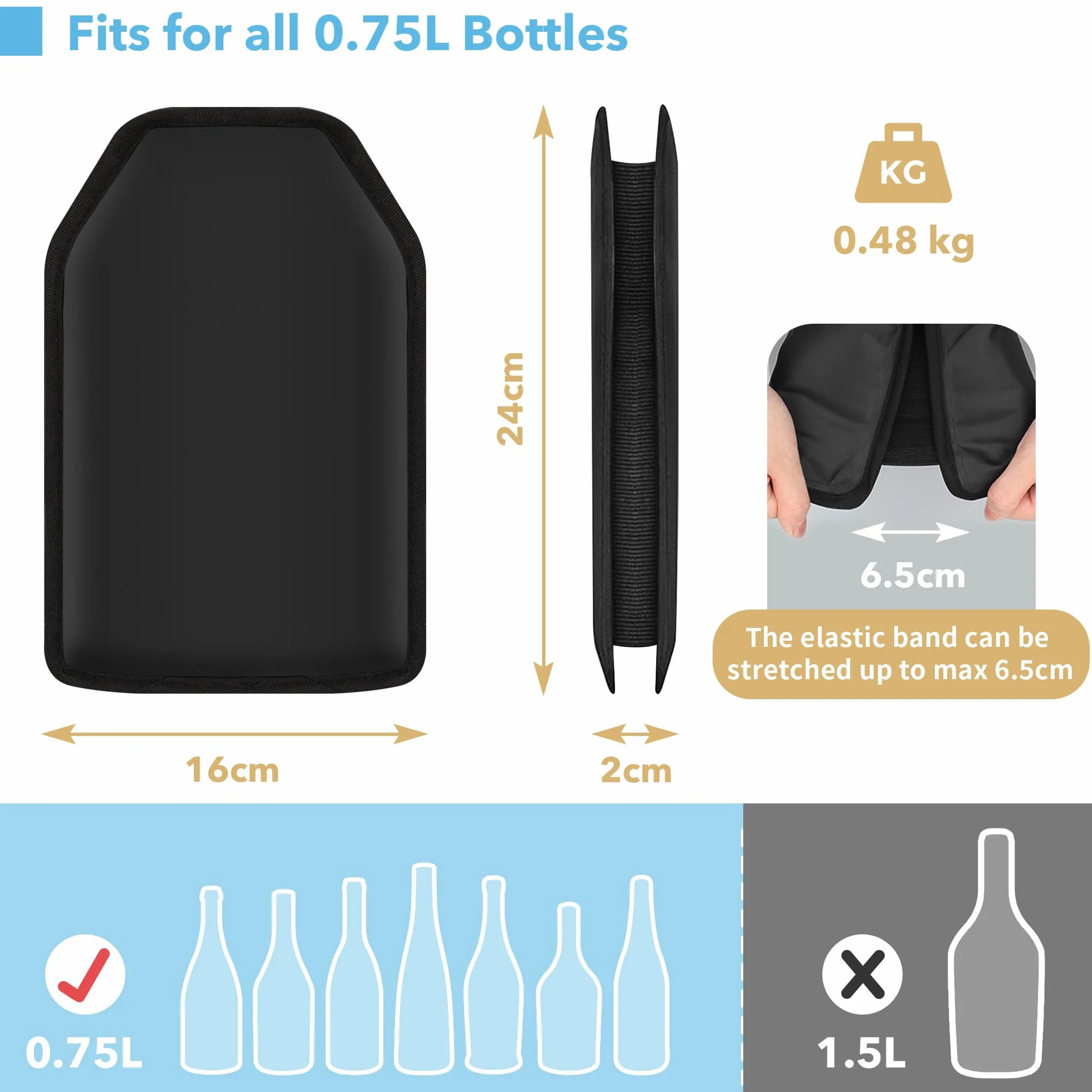 Gimars Funda Enfriadora de Botella de Vino, Enfriador Rápido con Gel Refrigerador para Vino Espumoso Champán Cerveza