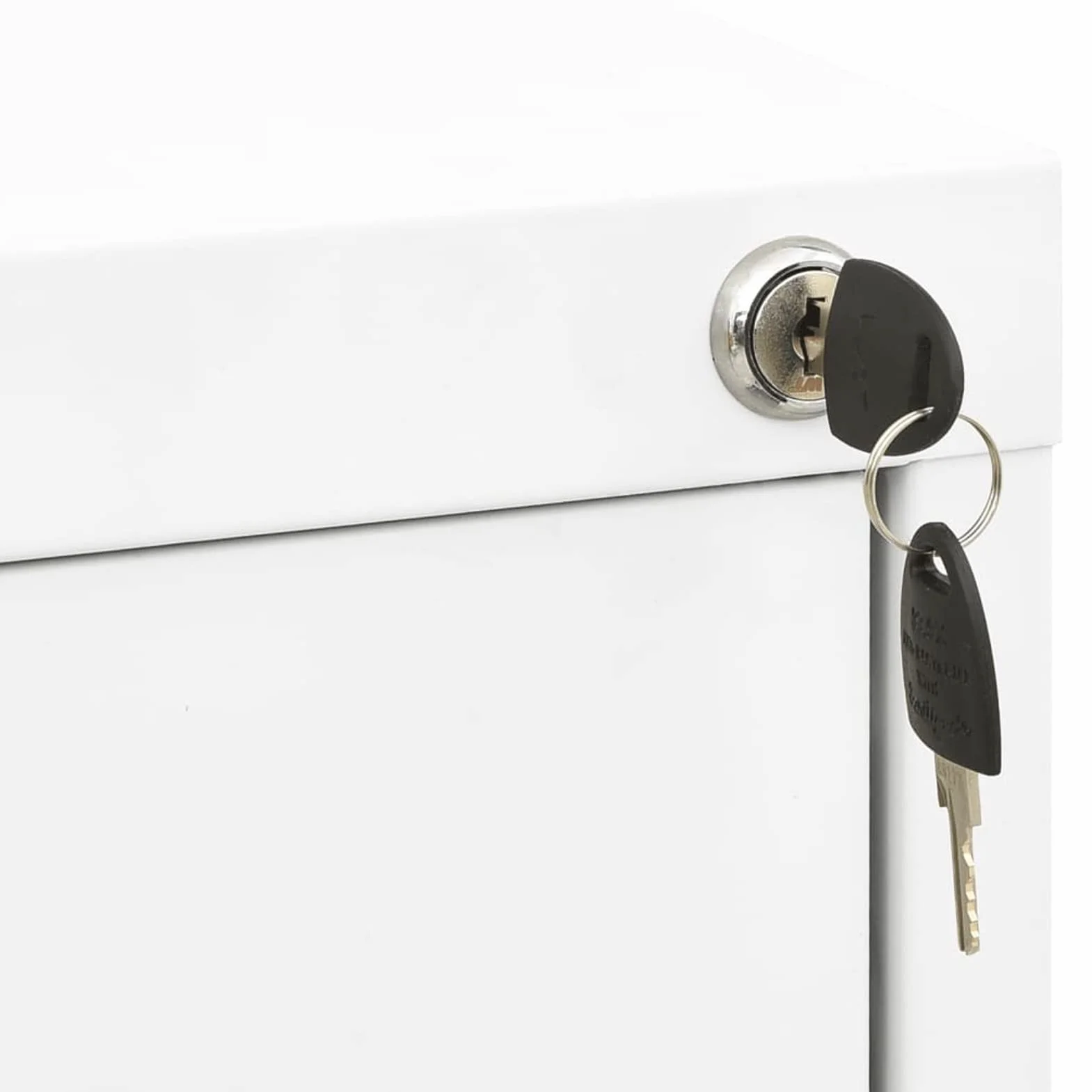 Armario Archivador Armarios Metalico Archivador Oficina de Acero Cajonera Oficina en Color Blanco con 4 Cajones y Cerradura .46 x 62 x 133 cm