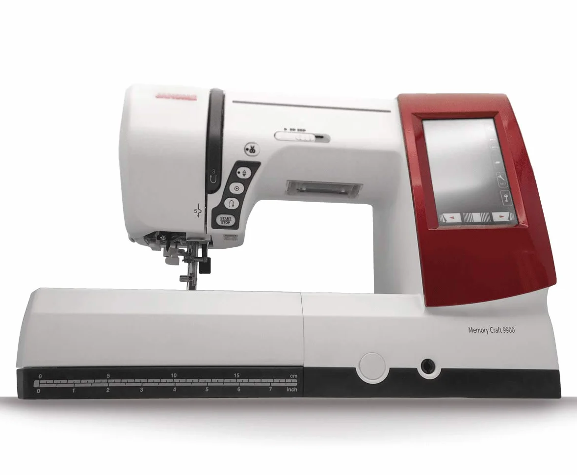ALFA MC 9900 - Máquina de Coser y Bordar (200 Puntadas, 175 diseños de Bordado, Pantalla táctil), Color Blanco y Azul