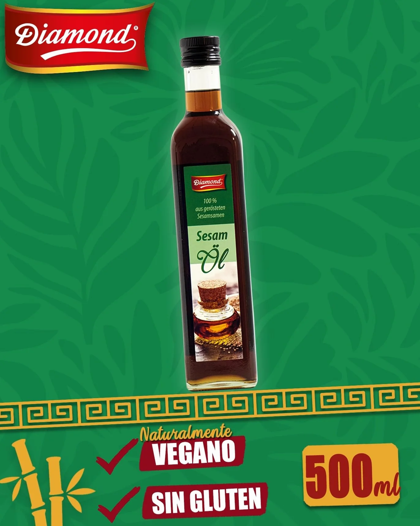 DIAMOND Aceite de sésamo 100% semillas tostadas 500 ml