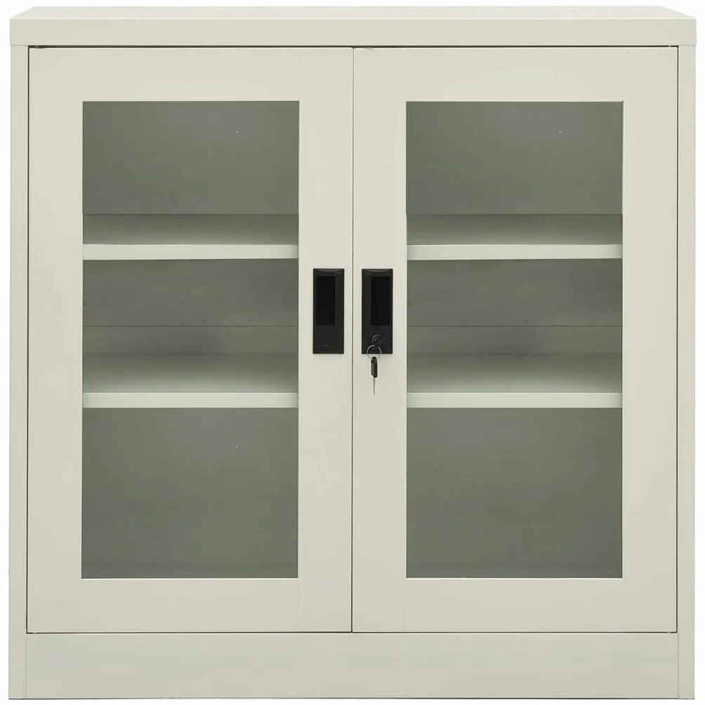 vidaXL Armario de Oficina Mueble Archivador Cajonera Almacenamiento Archivos Documentos Organizador Universal de Acero Gris Claro 90x40x90cm