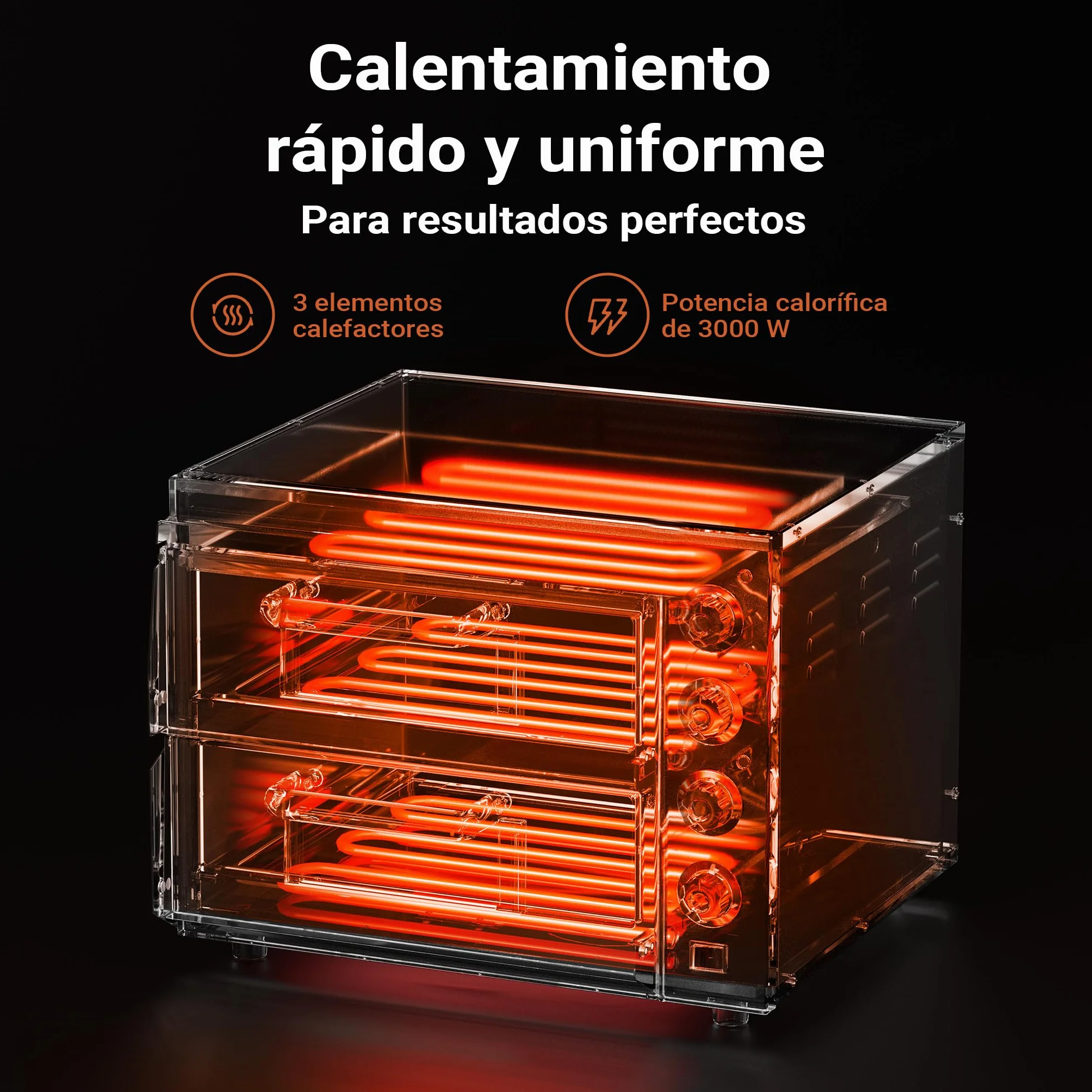 Horno para pizzas 3000W acero inoxidable piedra de cordierita 2 niveles