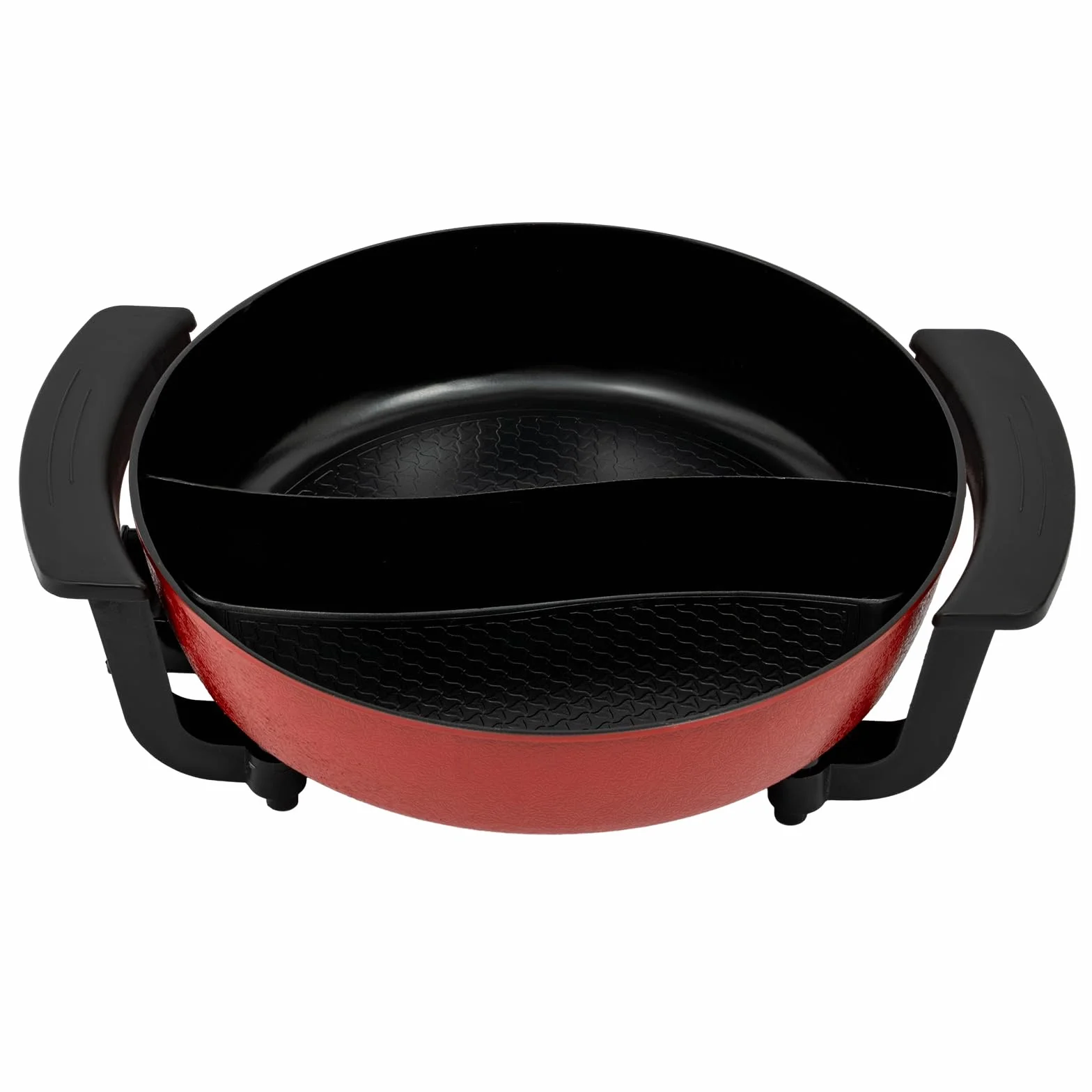 Estufa Eléctrica Multifunción 1360W Olla Hot Pot Eléctrico Fondue Shabu con Partición Temperatura Ajustable para 3-4 Personas