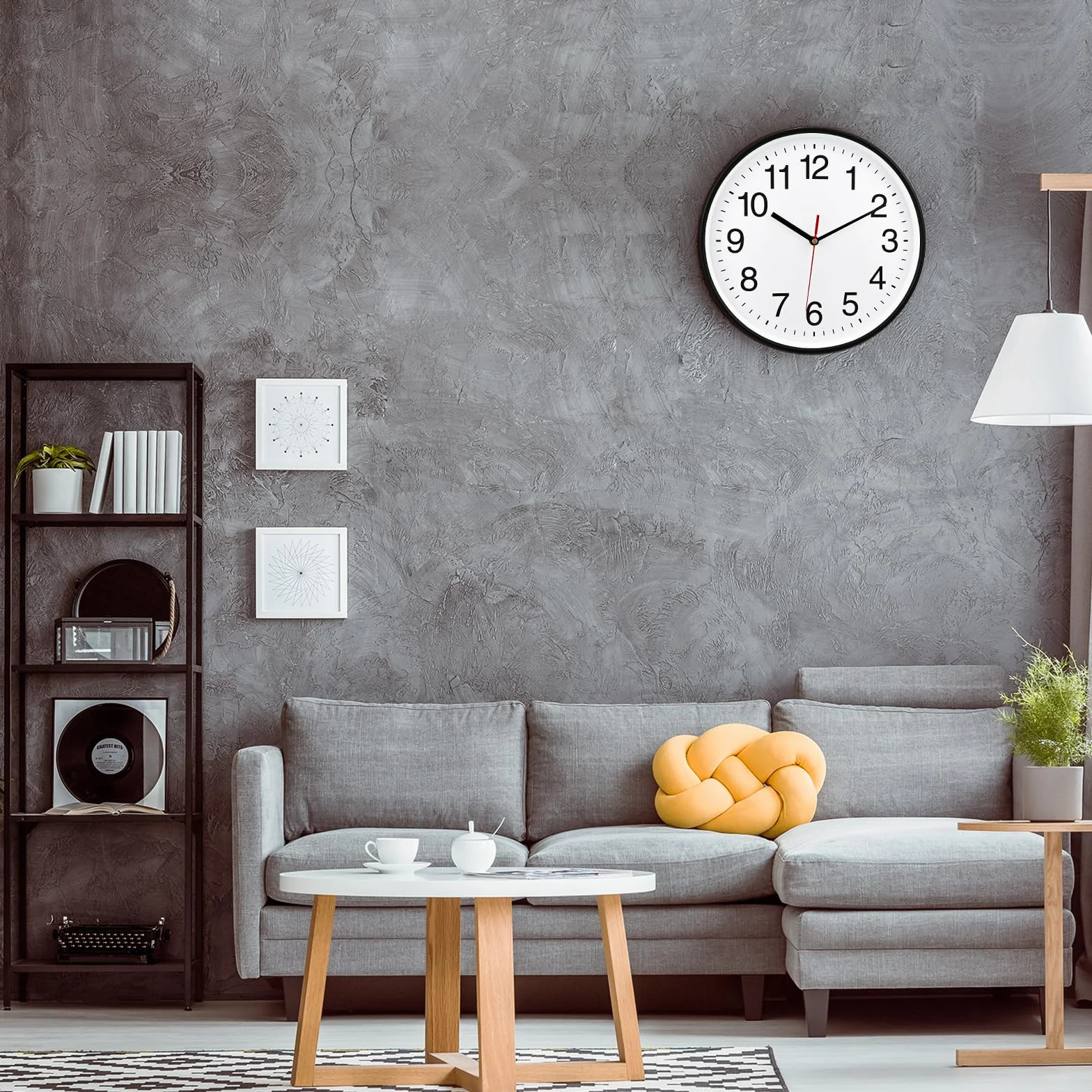 Plumeet Reloj de Cuarzo de Pared Silencioso 40.6cm, Blanco