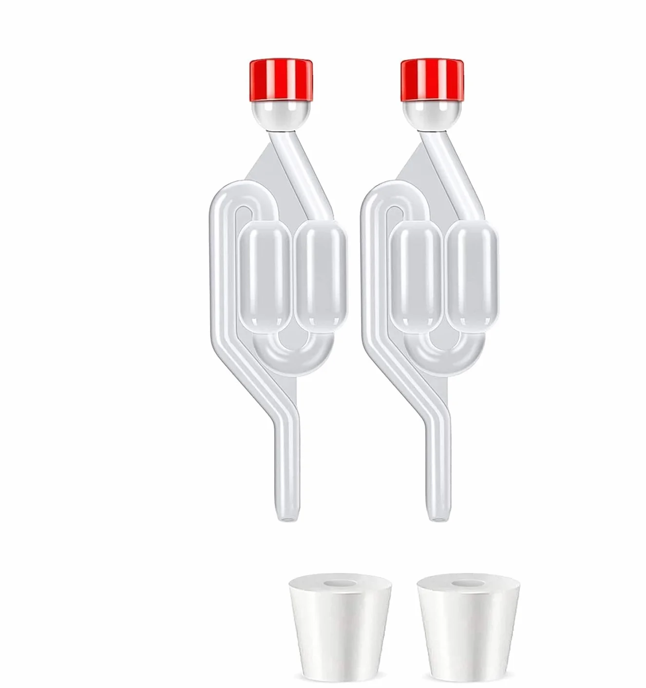 Kiuiom Esclusa de Fermentación Tubos de Fermentación,Burbujeador de Fermentación,Válvula de Vino,2PC Airlock Fermentacion para Alcohol para la Fermentación del Vino a la Casa Sello del Fermentador