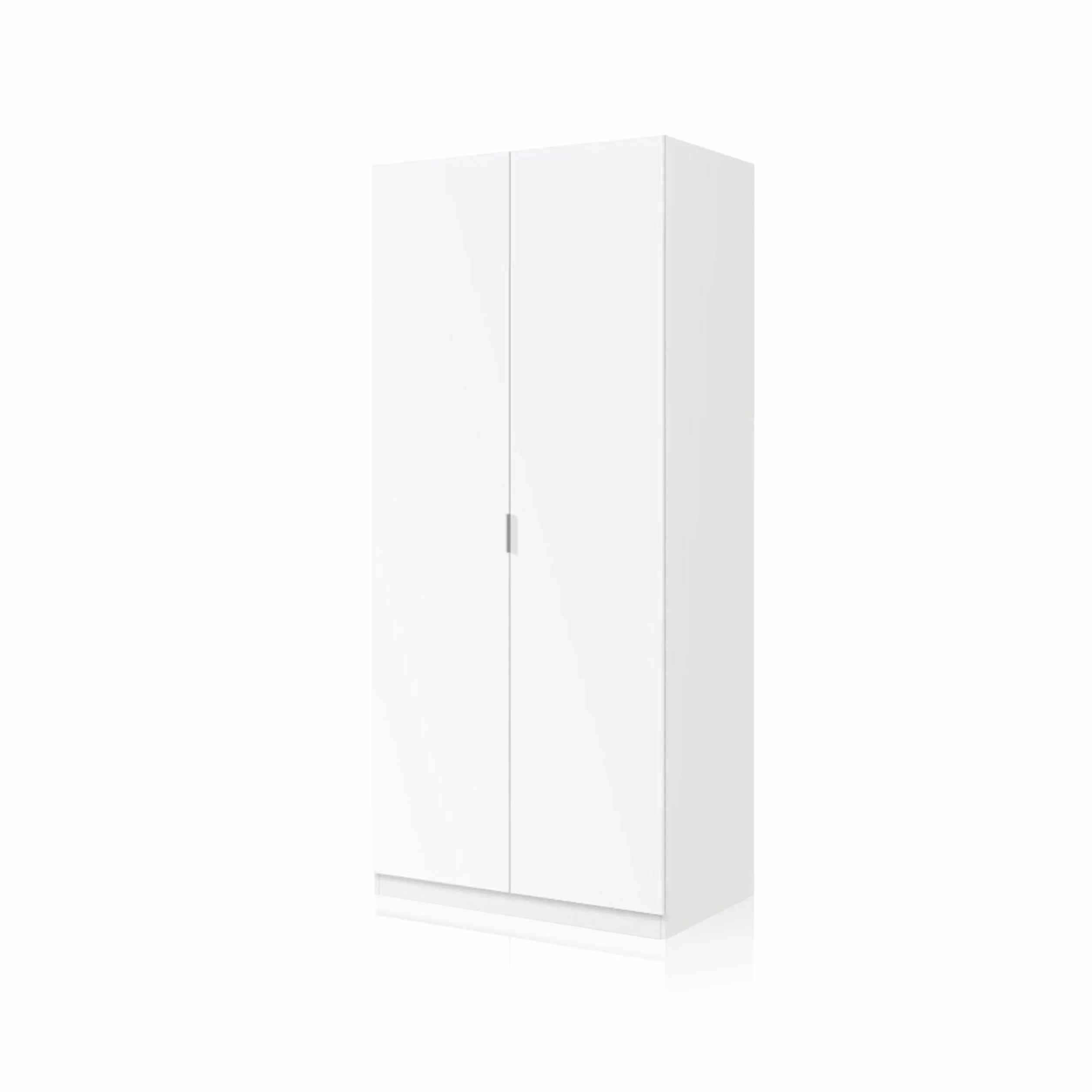 duehome | Armario Ropero 2 Puertas, Armario Habitación, Dormitorio, Modelo Astra, Acabado en Color Blanco Soft, Medidas: 81 cm (Ancho) x 180 cm (Alto) x 52 cm (Fondo)