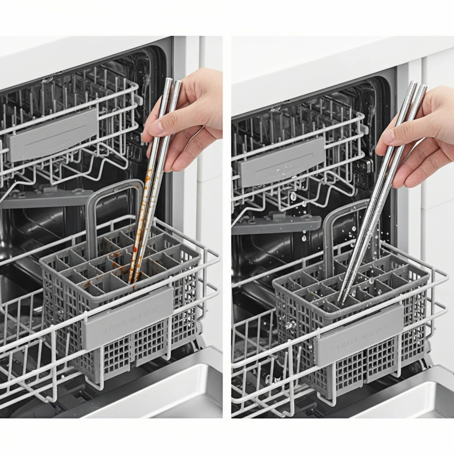 Palillos de acero inoxidable 23 cm aptos para lavavajillas para sushi cocina china japonesa coreana