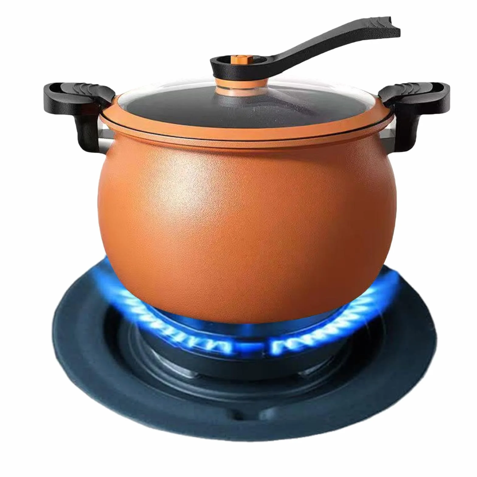 Olla a presión antiadherente duradera gran capacidad multifunción | Olla a presión de hierro fundido para cocinar, hervir, cocer al vapor y hornear – Para