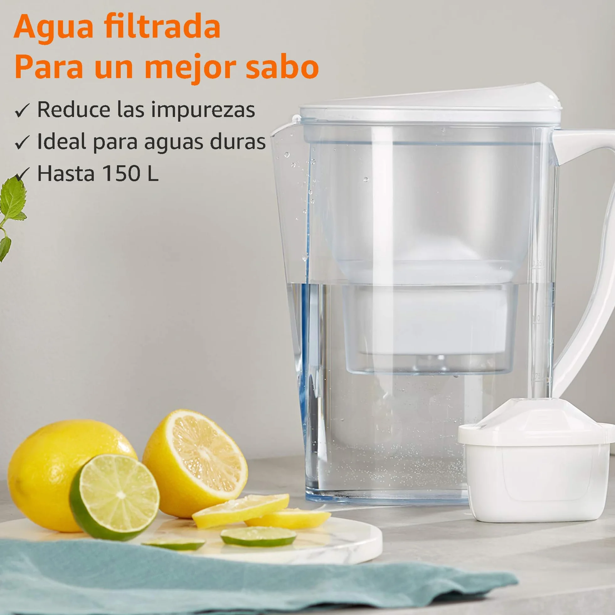 Amazon Basics Cartuchos filtrantes de Agua, 6 Unidad, Compatibles con BRITA PerfectFit