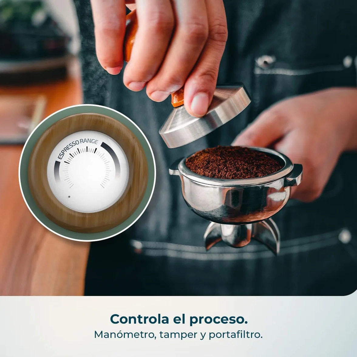 Cecotec Cafetera Express Manual Power Espresso 20 Tradizionale Grind. 1500W, Molinillo 20 Niveles, 20 Bares, PID, Thermoblock, Steamer, Cold Brew, Café Recién Molido con Crema Perfecta