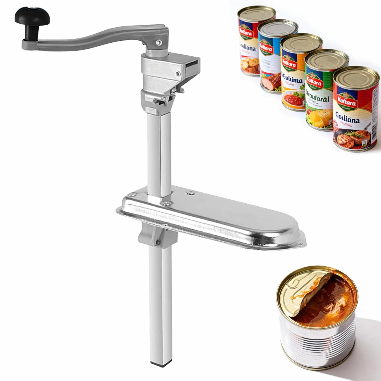 Abrelatas de Sobremesa, Abrelatas Manual Profesional para Hostelería Abretapas de Aleación de Aluminio Abridor de Botes Abridor de Latas