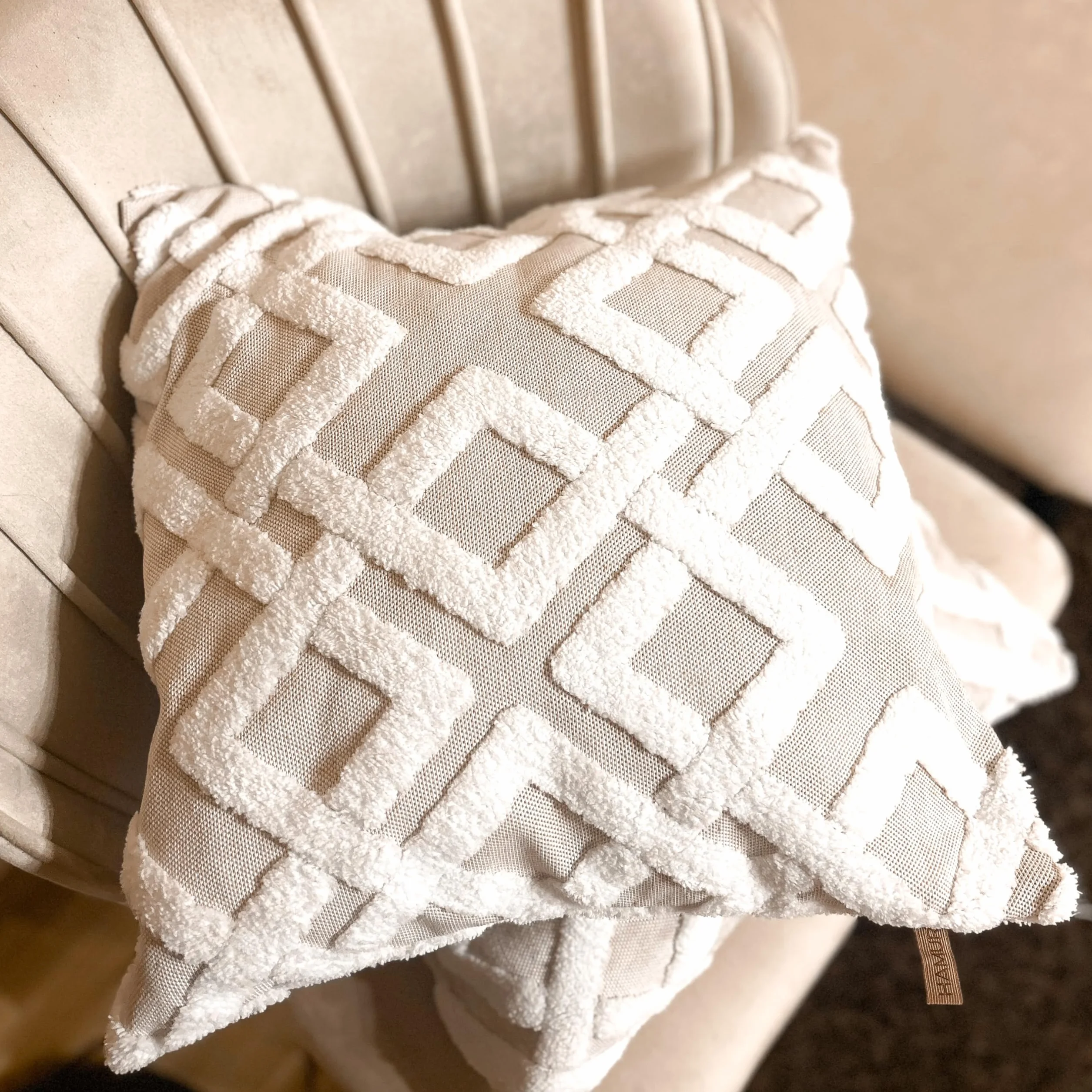 HAMUR HOME Fundas De Cojín 45 X 45 Cm Boho Decorativa Mila Beige