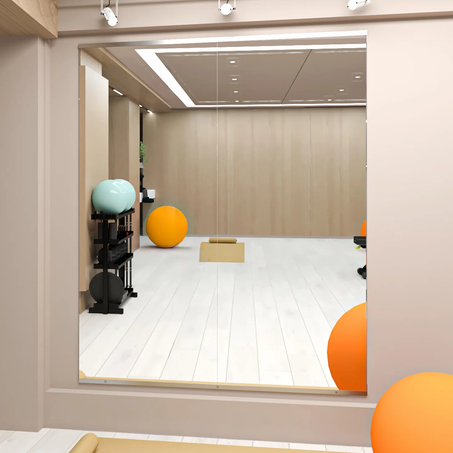 Espejo para Gimnasio doméstico, 2piezas 144,5 x 60 cm Espejo Grande para Yoga, Espejos sin Marco de Cuerpo Entero para Fitness, Vidrio Templado, Montaje en Pared para Estudio de Danza