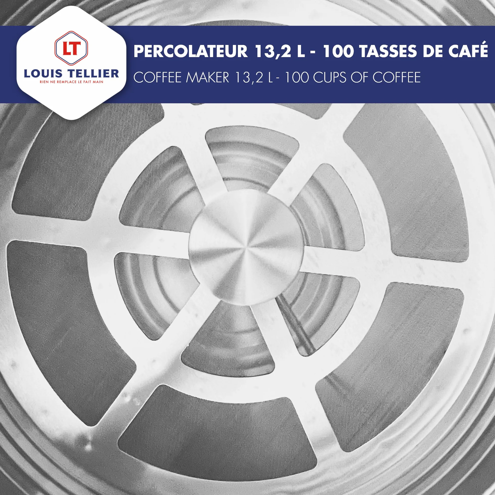 Louis Tellier Percolador de Café Profesional 13,2 L 100 Tazas Acero Inoxidable Grifo de Goteo