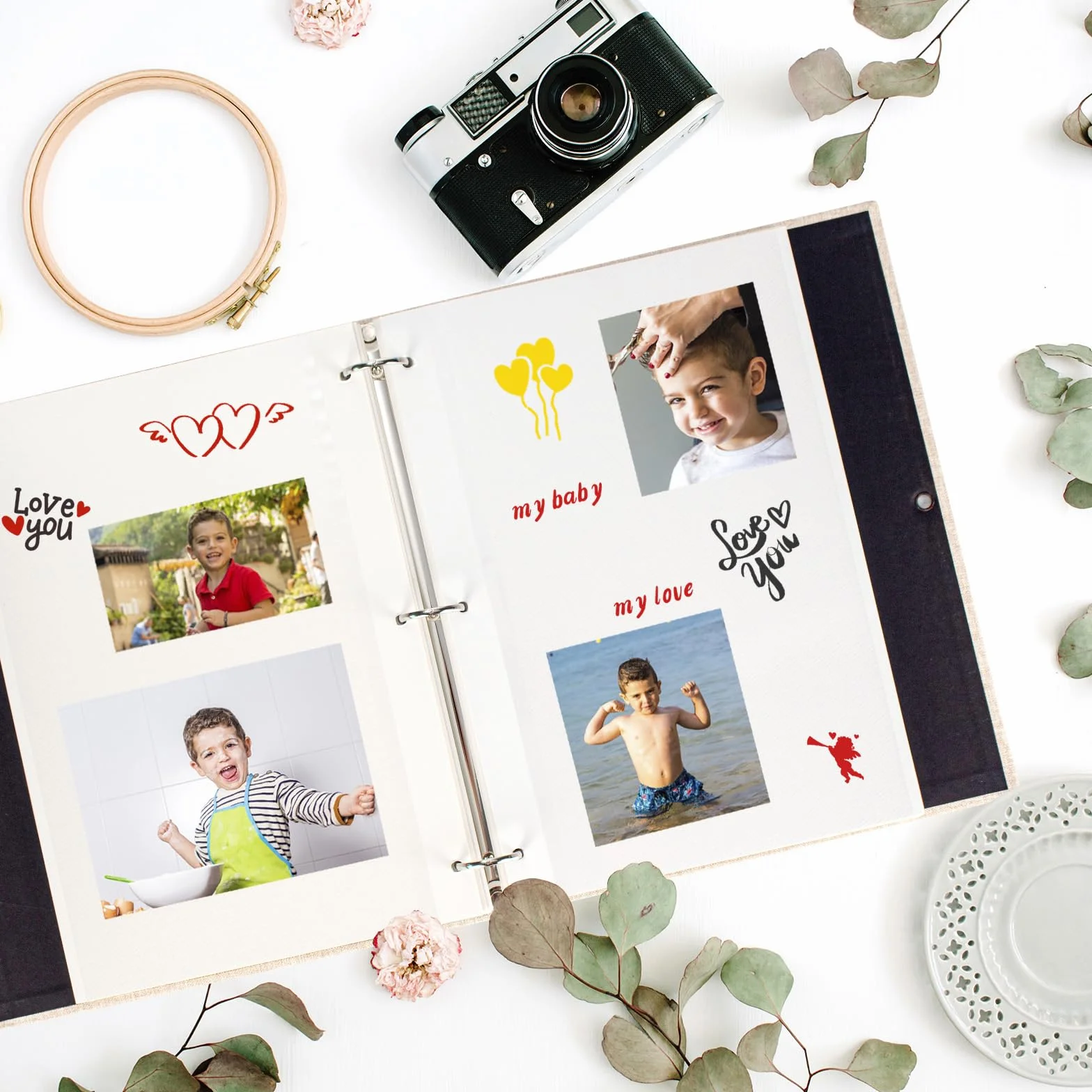 30pcs Página Suplementaria para AIOR Lino Album Fotos Autoadhesivo 26x21cm, Blanco