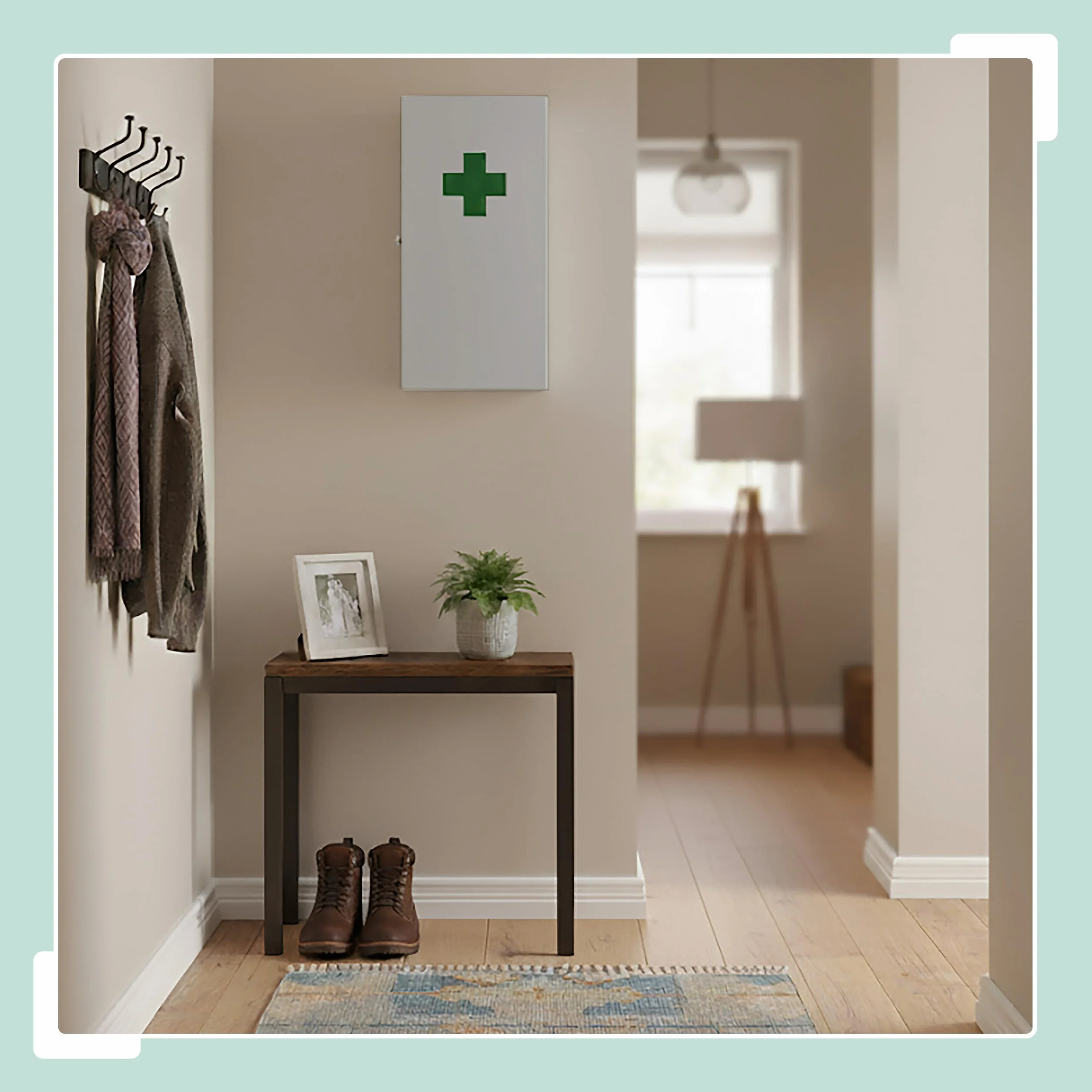 Armario médico Relaxdays 3 estantes 42x21x15.5 cm Montaje en Pared botiquín Blanco Verde