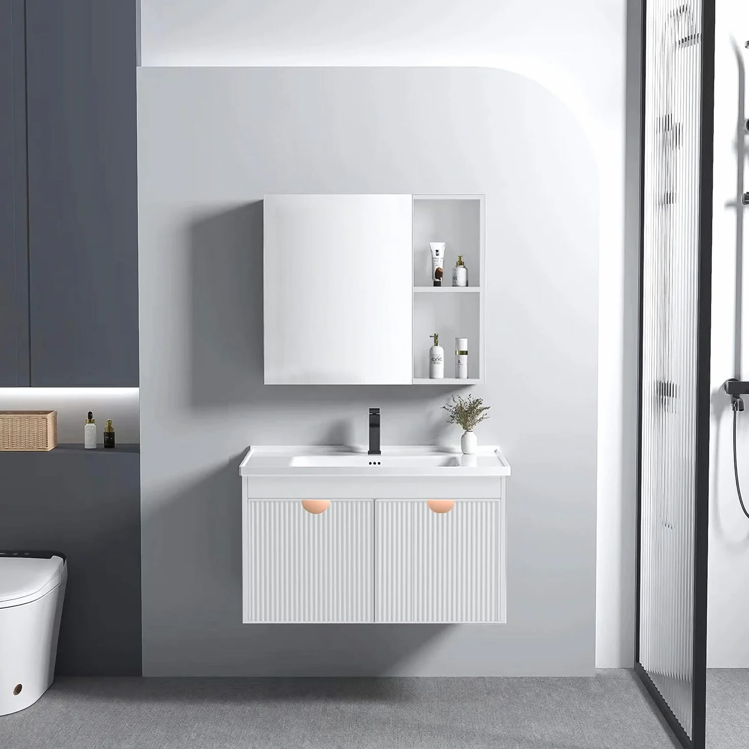 Rea Conjunto de Muebles de baño con Lavabo Aa18 Mario 60Cm White - 47X61X50CM