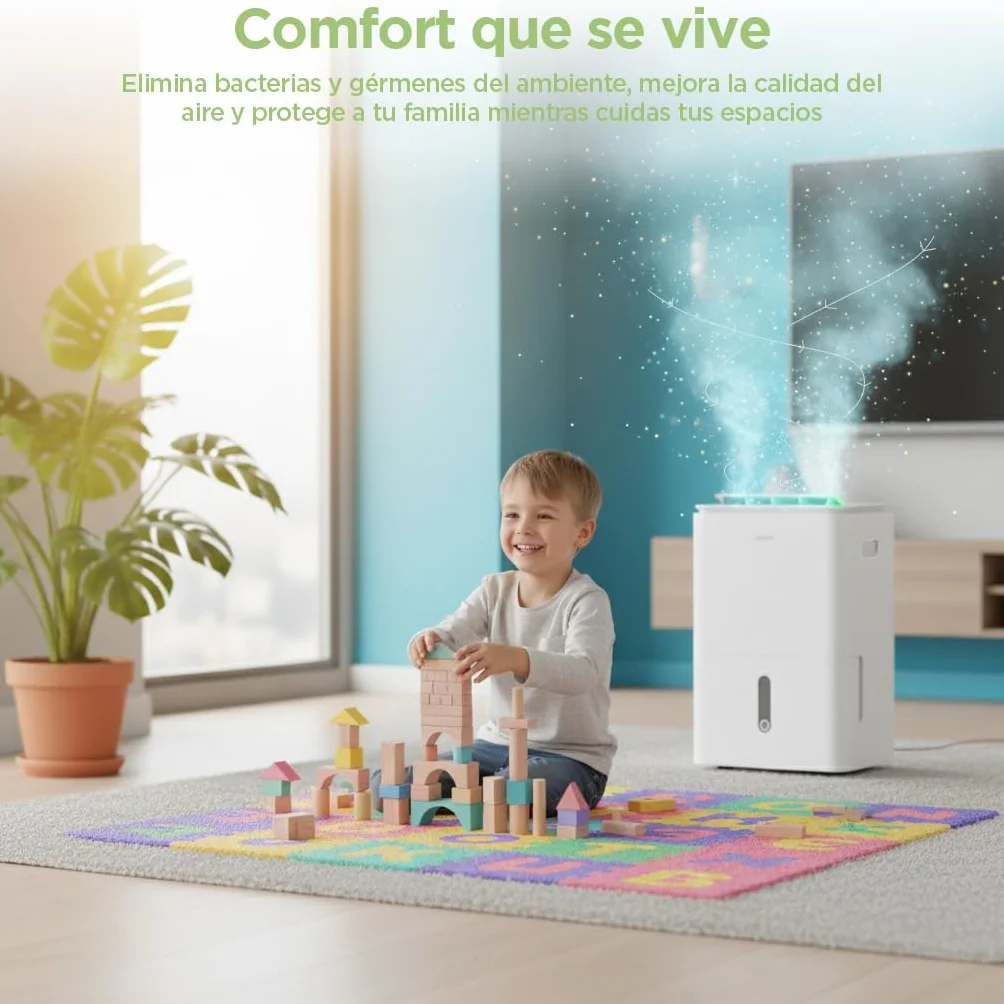 COMFEE' Deshumidificador de Humedad 16L Silencioso | WiFi/App, Modo Secado de Ropa y Auto Antihumedad, Purificador Eléctrico Antibacterias, moho y Condensación | Ideal en habitaciones hasta 45m2/120m3