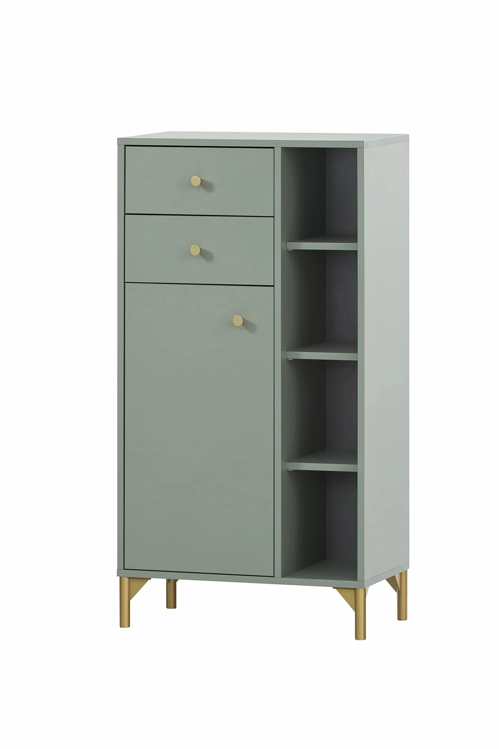 Schildmeyer Ando 154263 - Aparador Alto, Color Pistacho/Dorado, 60,2 x 33 x 114,4 cm