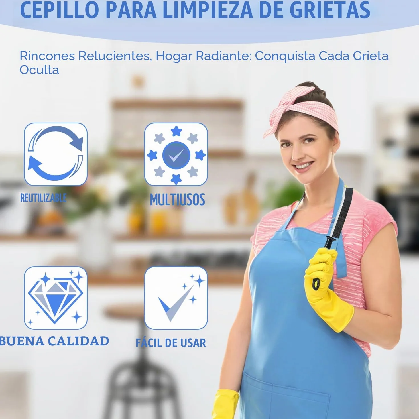 Cepillo Limpieza Grietas Cerdas Duras 3 Piezas, Cepillo Limpia Juntas Suelo para Ventanas Baño Cocina