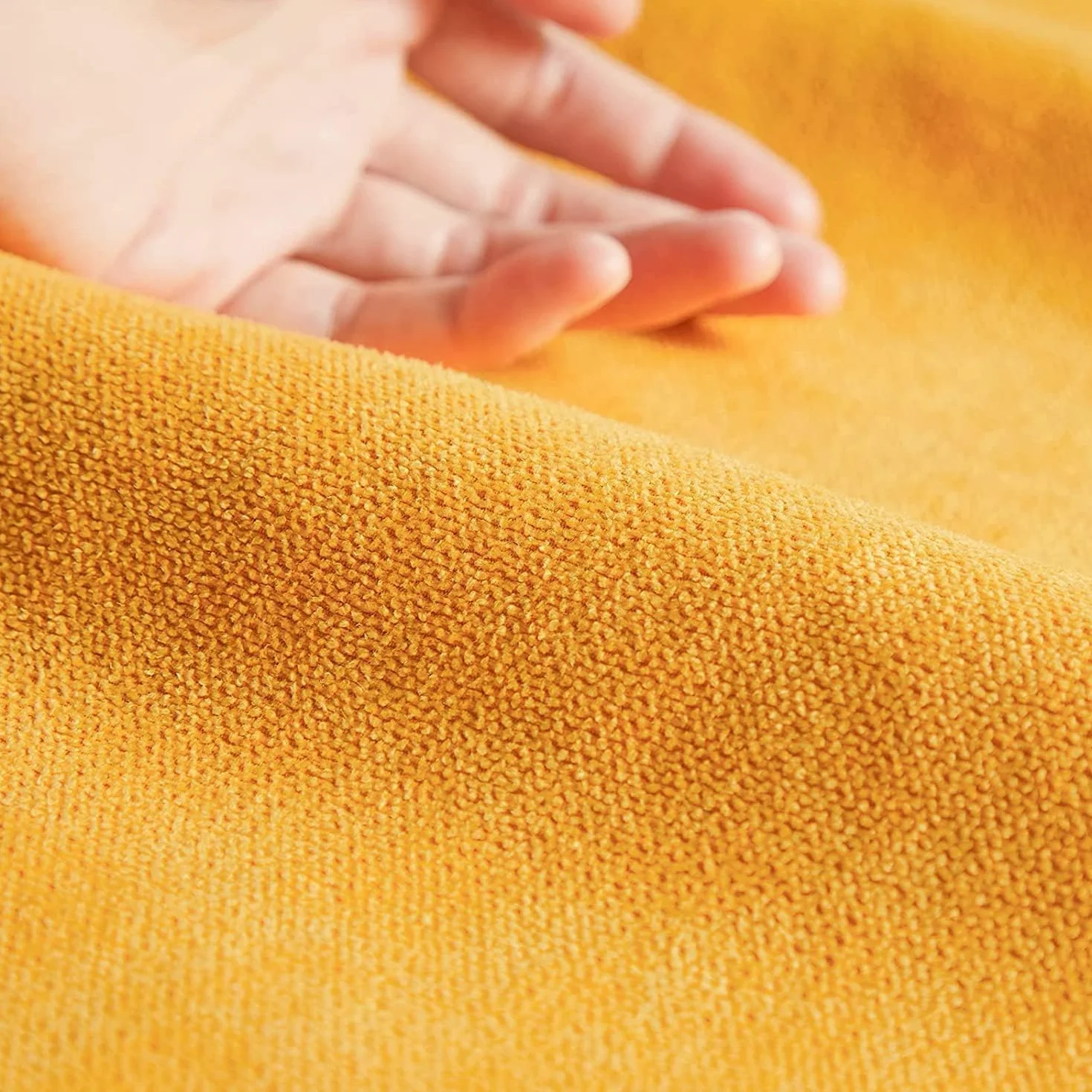 Topfinel Fundas Cojines Sofa 2 Pack 45x45 Algodón Lino Chenilla Color Sólido Amarillo