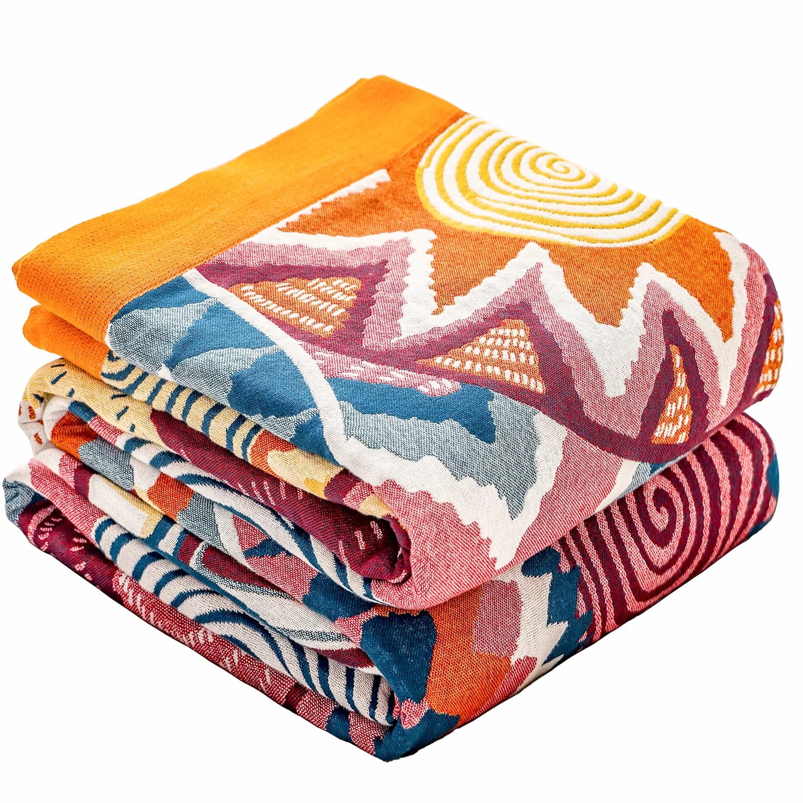 HOORDRY Colcha premium 100% algodón, manta de doble cara, colcha boho 230 x 250 cm, manta para sofá o cama, manta de muselina de algodón para toda la temporada