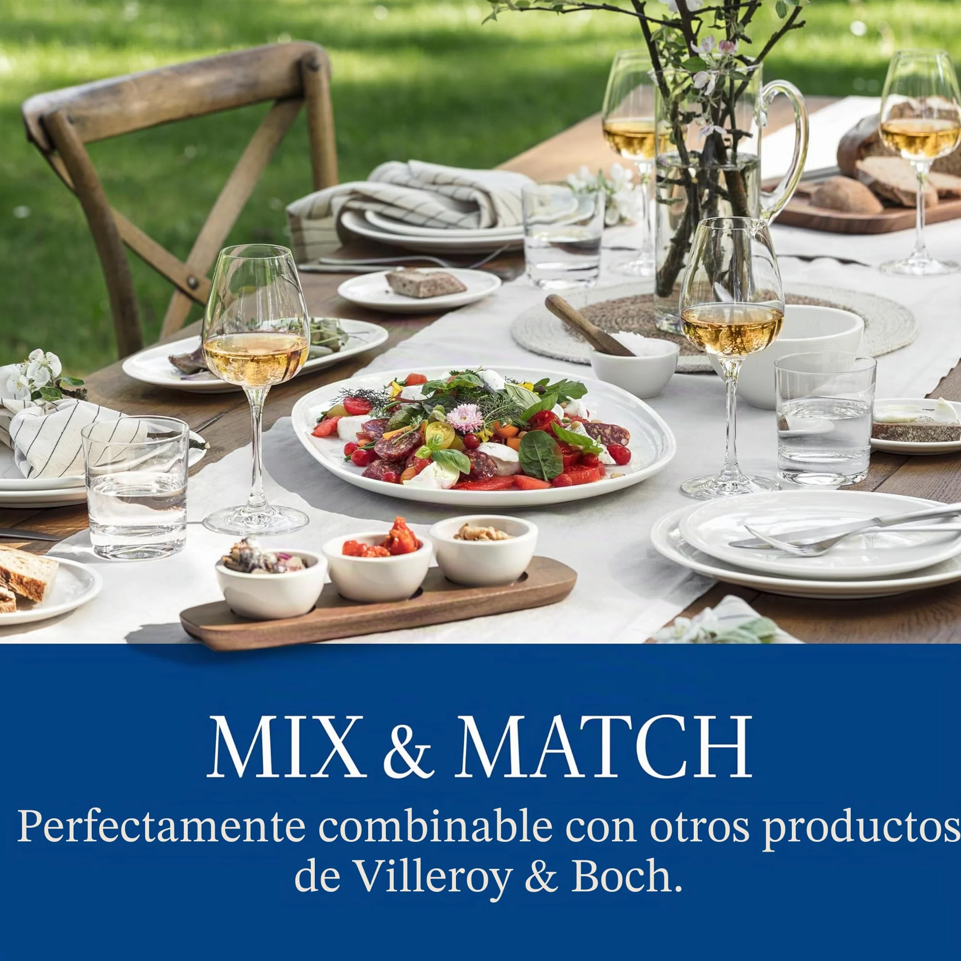 Villeroy & Boch – Manufacture, Set De Platos, 4 Piezas, Vajilla Para 2 Personas, Porcelana Premium, Blanco
