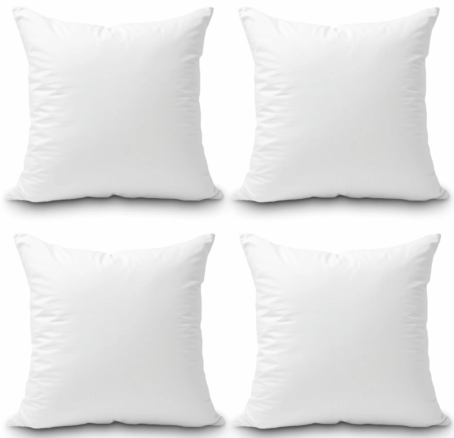 ForenTex Relleno de Cojín Blanco 45x45 cm Pack de 4 Fibra Virgen Siliconada Hipoalergénico Alta Recuperación