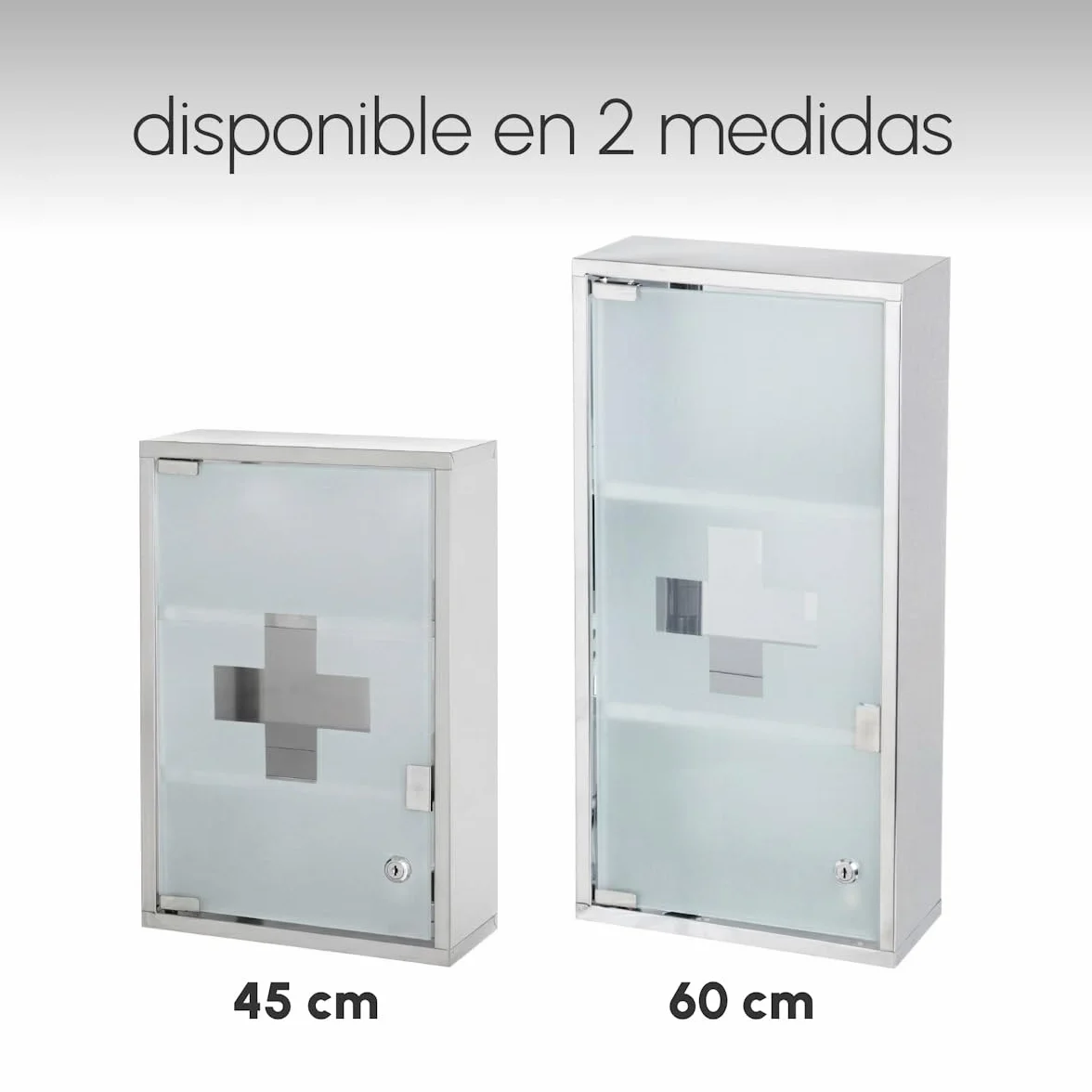 Armario de baño botiquín acero inoxidable cristal 30x12x45 cm plateado