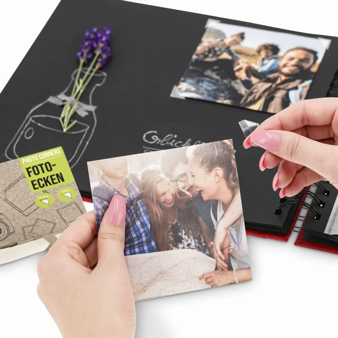Hama | Esquinas Autoadhesivas Para Fotos, Adhesivos Para Pegar Fotos, En Álbum de fotos, Pegafotos, Color Transparente