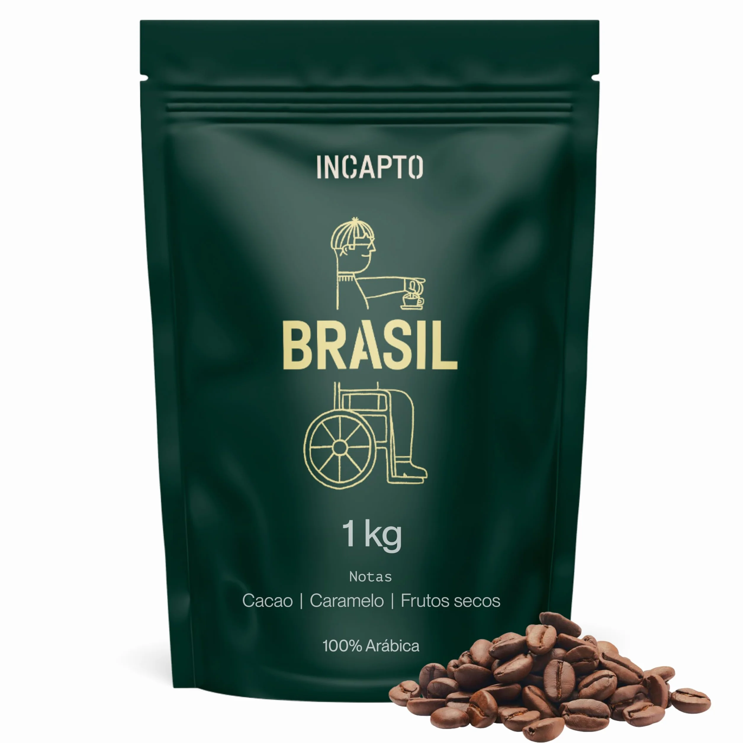 Incapto Café en Grano de Especialidad 1kg Brasil 100% Arábica Specialty Coffee 84 puntos SCA Tueste Natural Artesanal