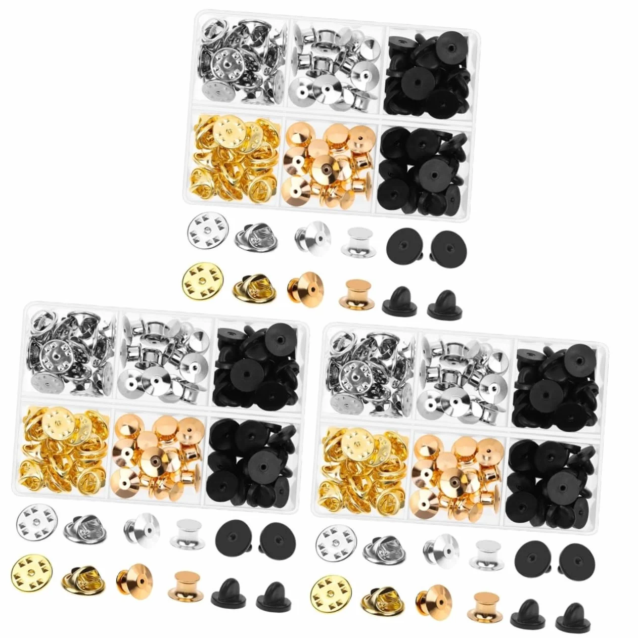 NUOBESTY 252piezas Pin Back Keepers Goma Repuestos Multifuncionales Para Broches Alfileres De Solapa y Joyería