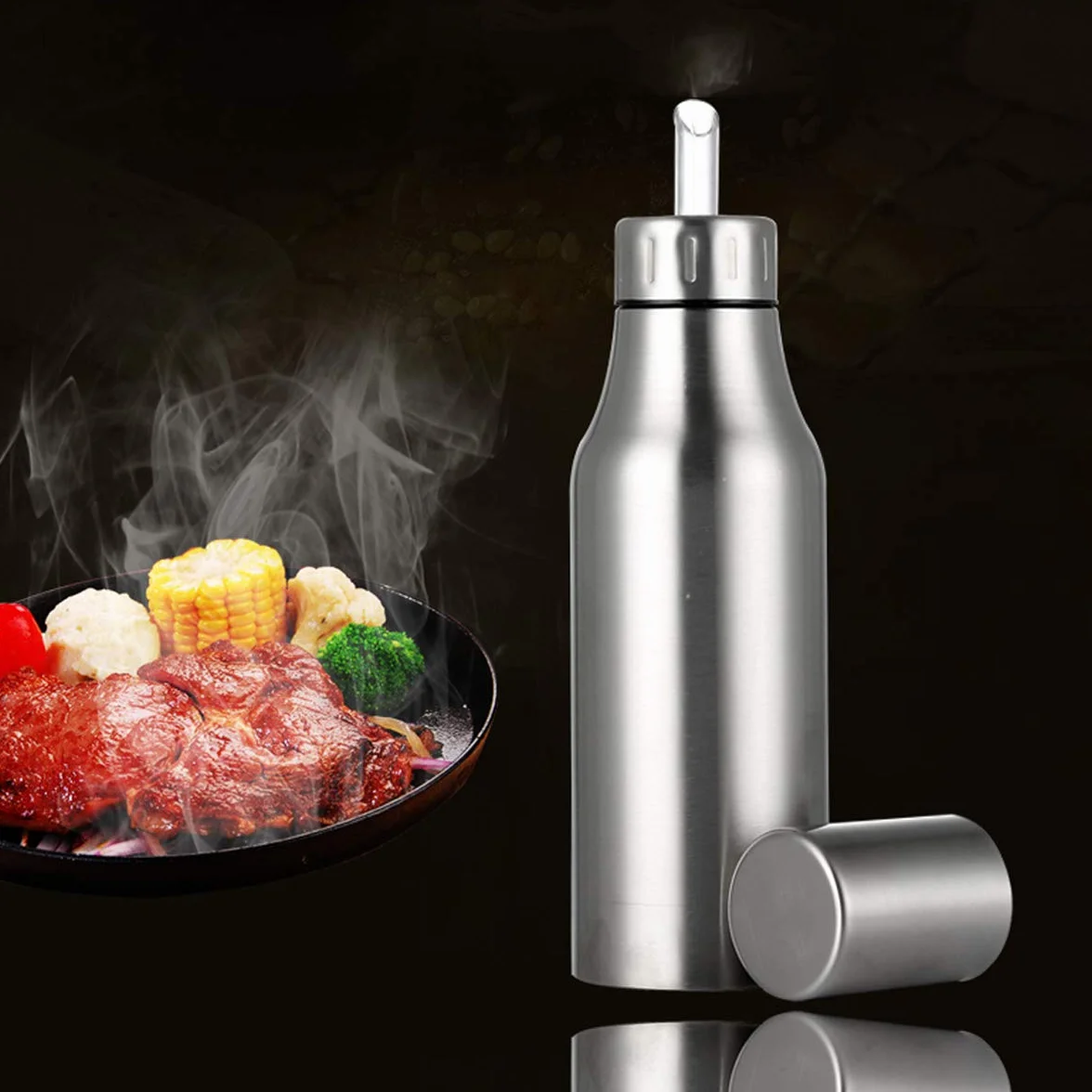 Botella dispensadora de aceite de acero inoxidable