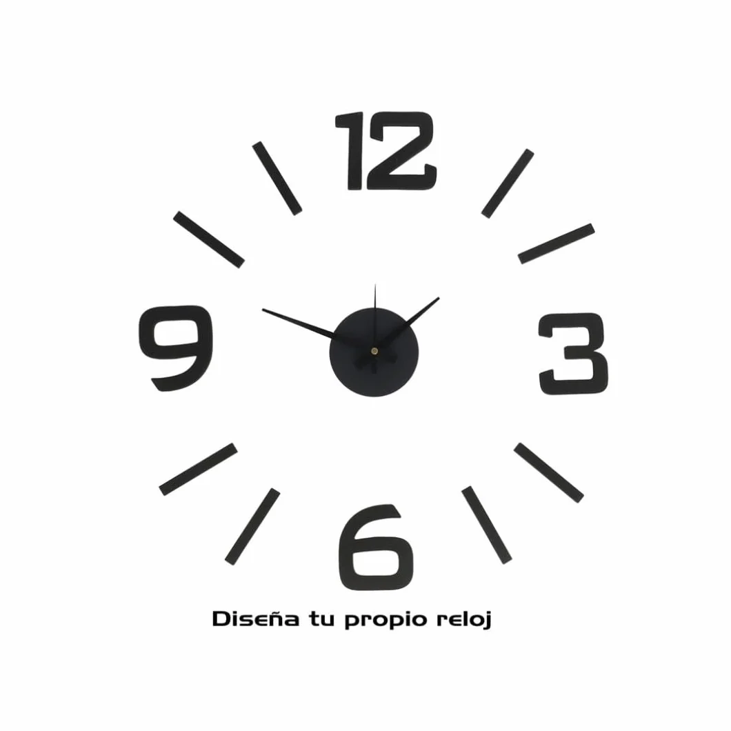 Vococal Reloj de pared números adhesivos negro DIY