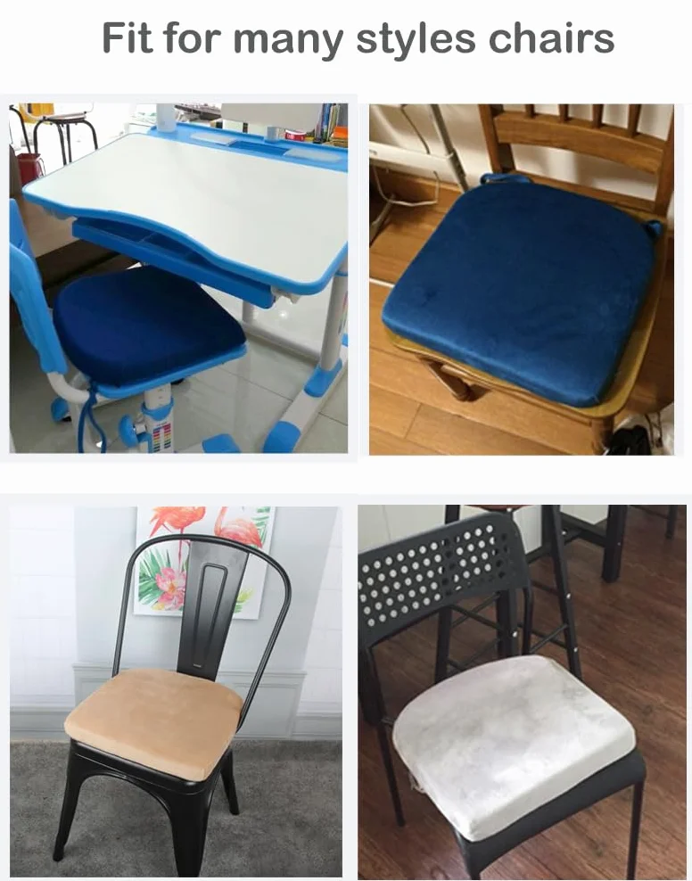 Augld Juego de 2 cojines de metal para silla de 14 x 14 pulgadas, espuma viscoelástica, cojín pequeño en forma de U, color gris