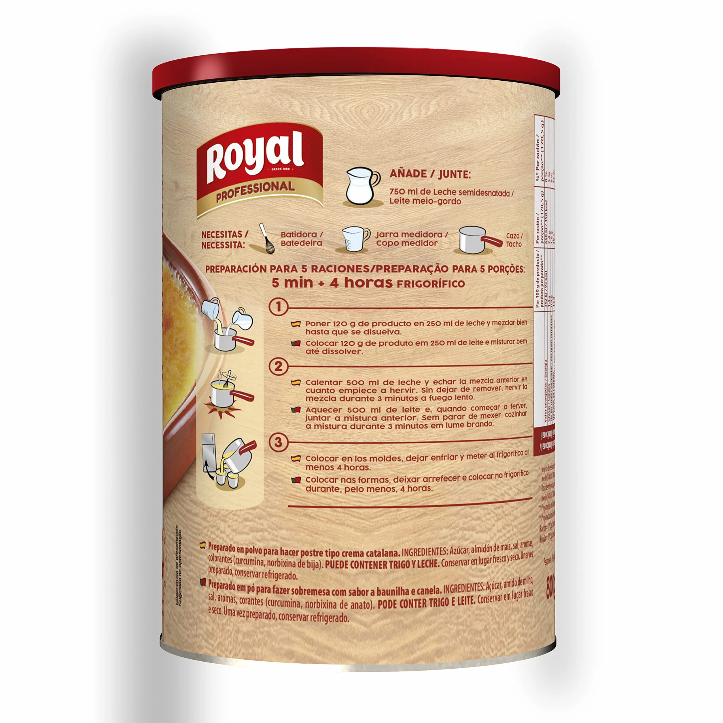 Royal Professional Crema Catalana Preparado en Polvo 800 g