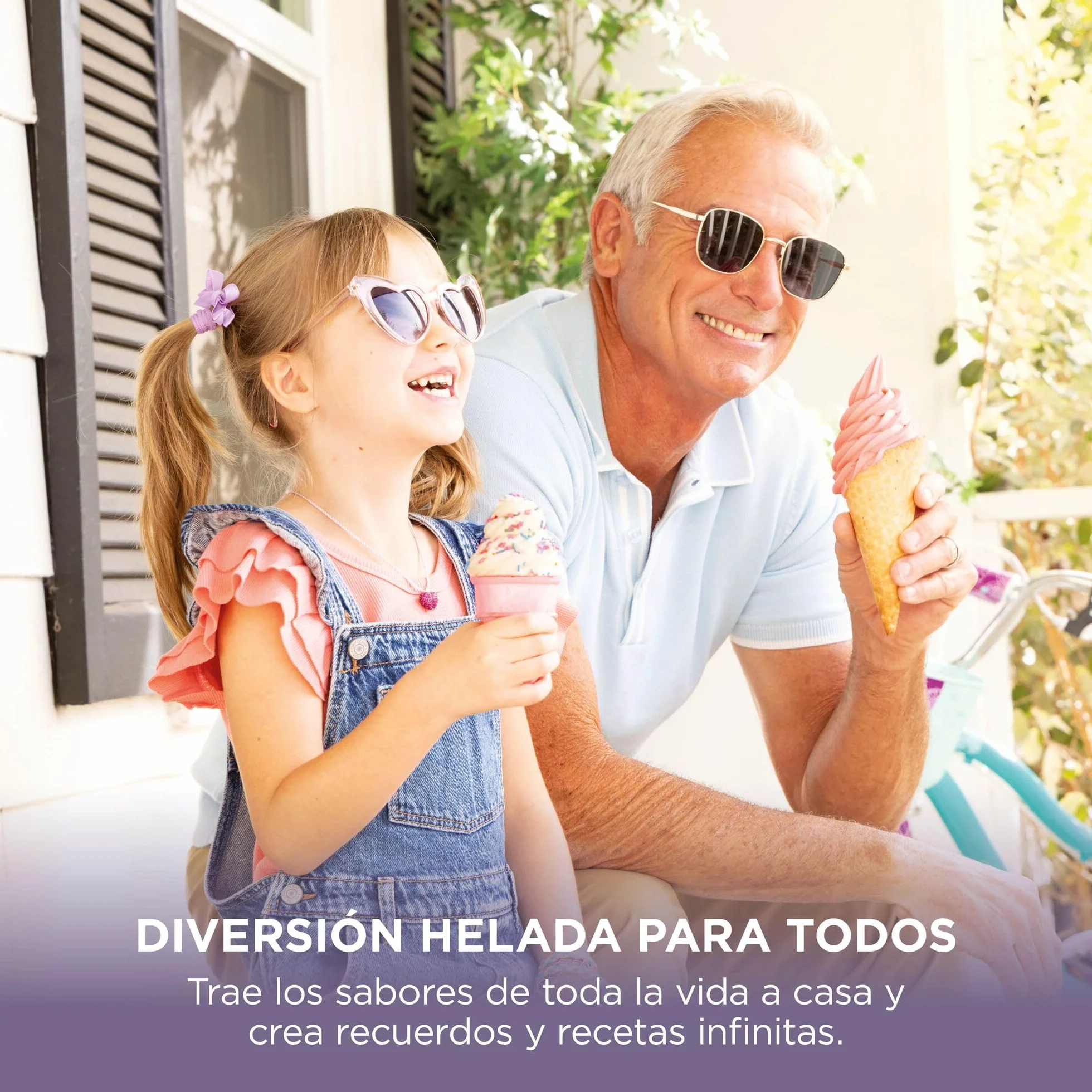 Ninja CREAMi Scoop & Swirl La heladera con 2 tarrinas y 13 funciones prepara helados, helados cremosos, gelatos, batidos y más, y cuenta con la opción de añadir extras, piedra/dorado, NC701EUSTGD