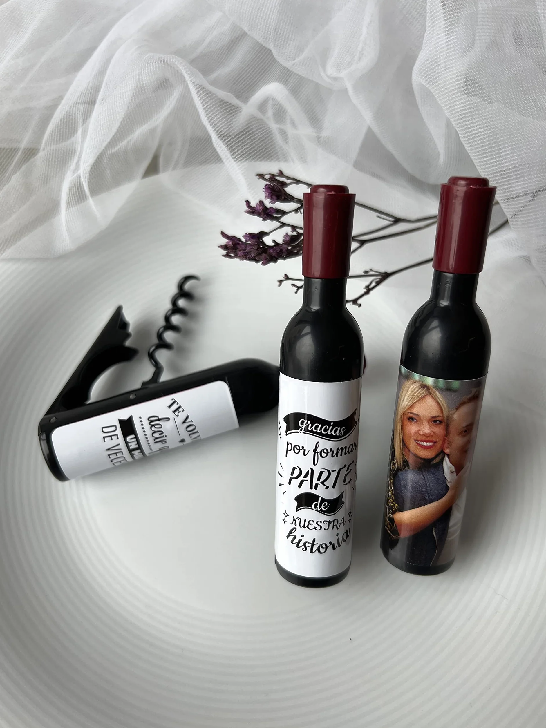 Sacacorchos Magnéticos Personalizados 25 uds para Botellas Vino Regalos Bodas Eventos