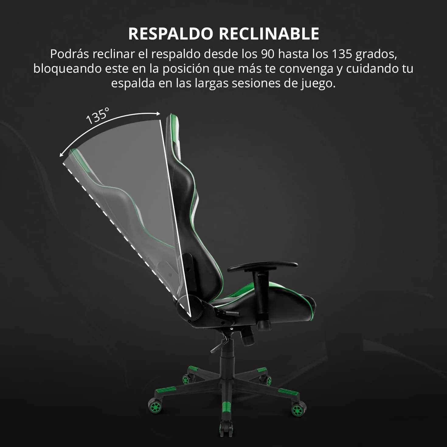 DRIFT GAMING DR175 - Silla Gaming Profesional, polipiel, reposabrazos ajustables 2D, pistón clase 4, giratoria, mecanismo de mariposa, cojín lumbar y cervical, color negro/blanco/verde