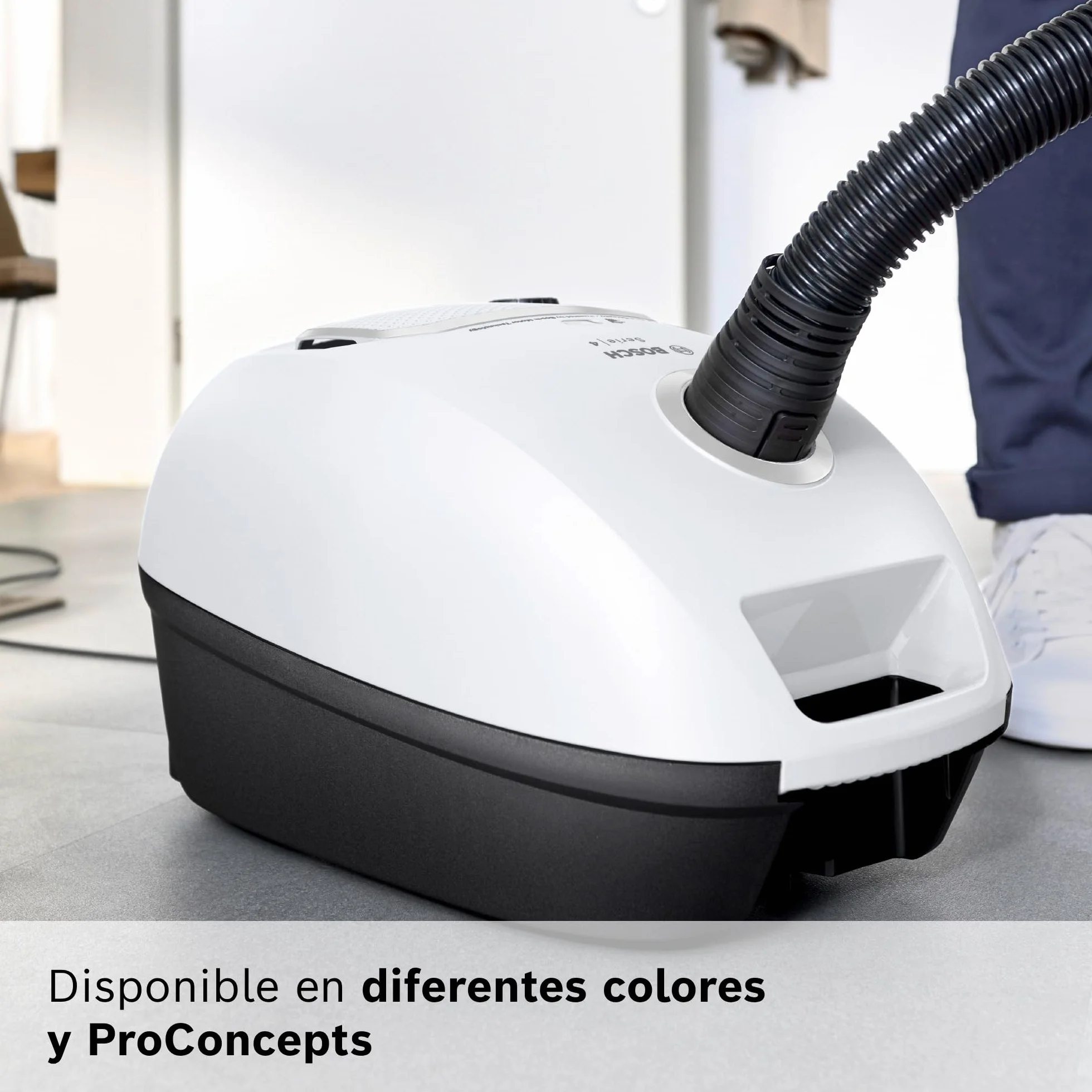 Bosch - Aspirador con Bolsa, Serie 4, Volumen XL de Bolsa de Polvo, Boquilla para Ranuras y tapicería, Blanco, BGB41WH1