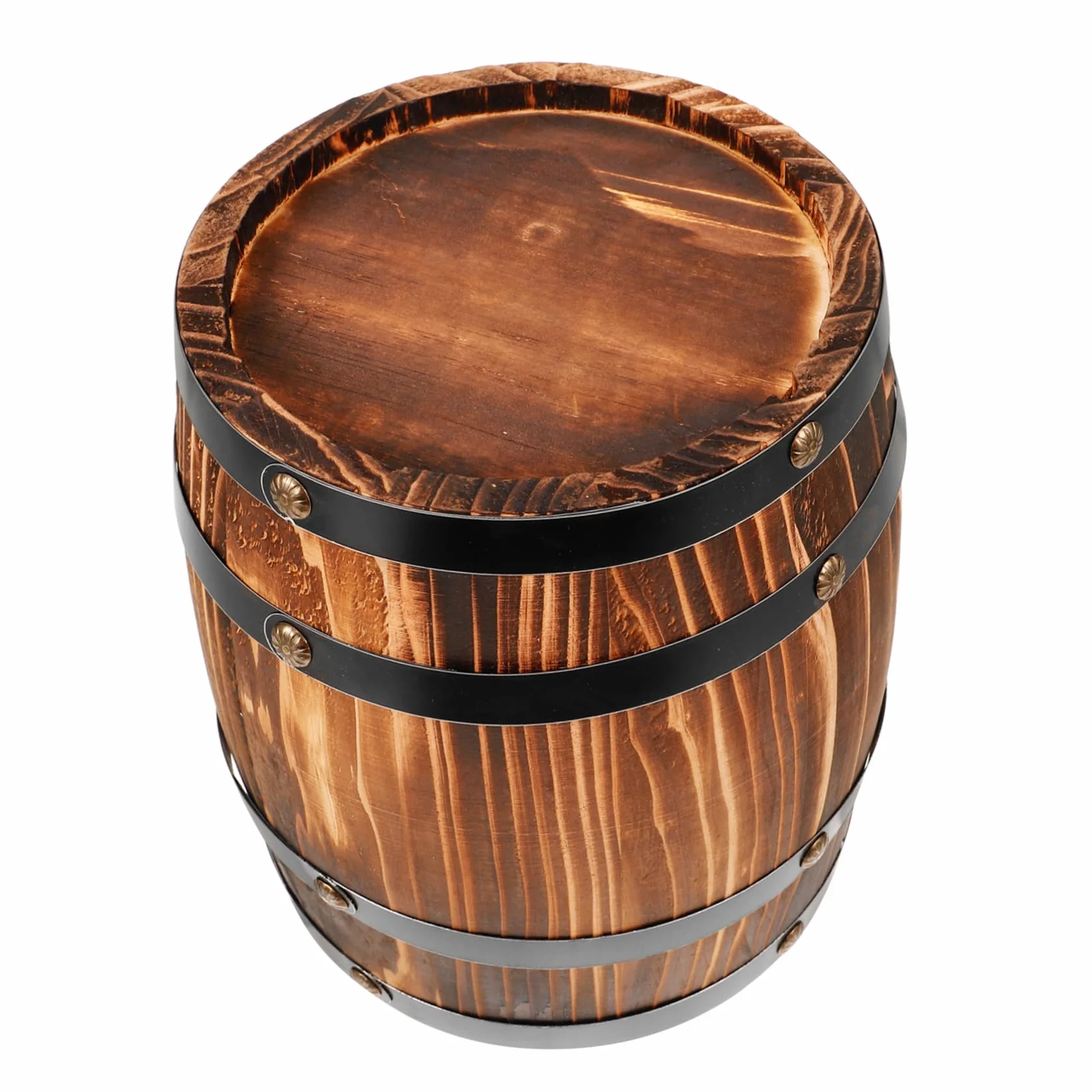 Zerodeko Barril de madera pequeño para cerveza, accesorio decorativo para fotos, barril de vino de madera, adorno rústico para bar, hogar, manualidades decorativas