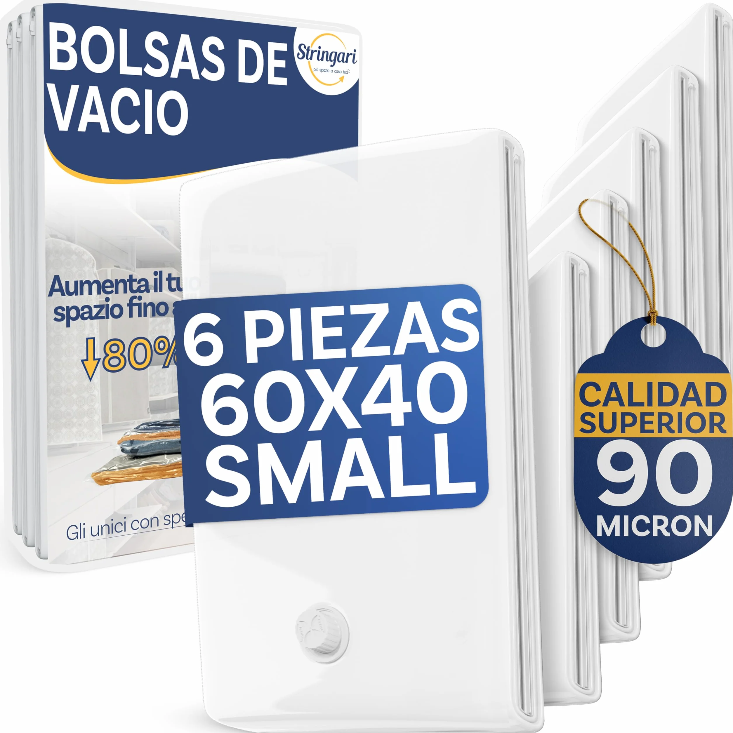 Stringari Bolsas al Vacio Ropa paquete de 6 piezas S 60x40