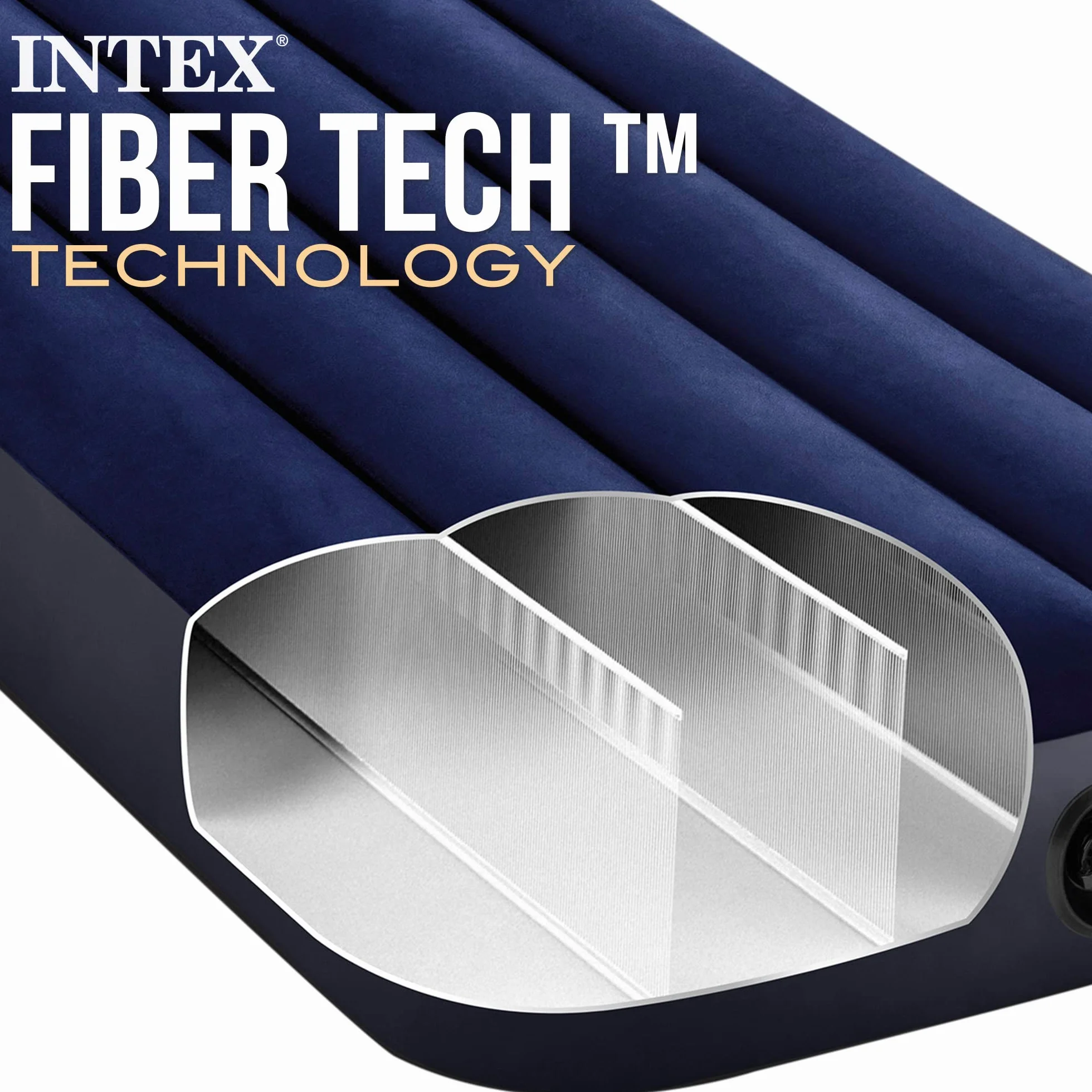 Intex Colchón hinchable Dura-Beam Cama de aire inflable para camping Azul