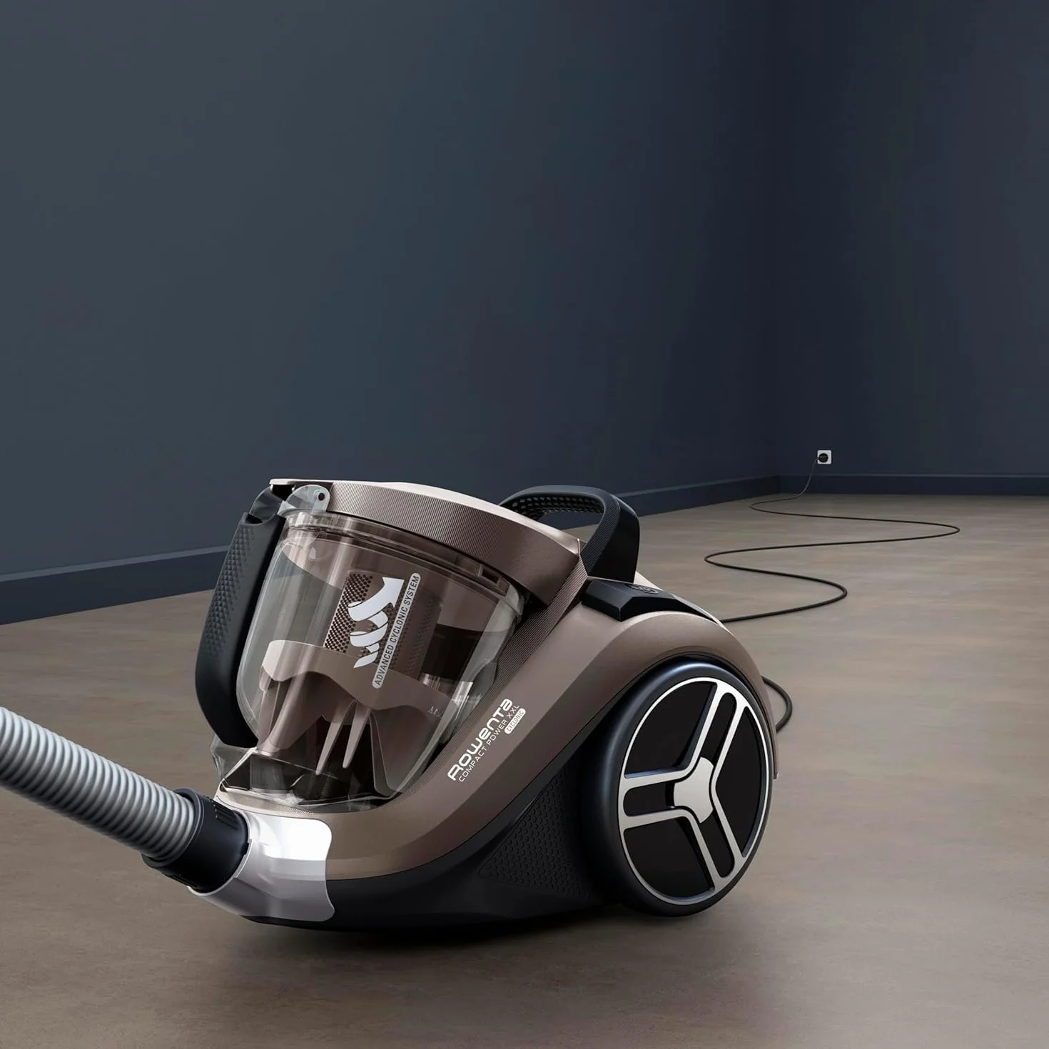 Rowenta Compact Power XXL - Aspiradora sin bolsa, motor de bajo consumo, 900 W, filtración ciclónica avanzada de 3 niveles, depósito de suciedad extragrande de 2,5 L, compacta, animal care, RO4B50